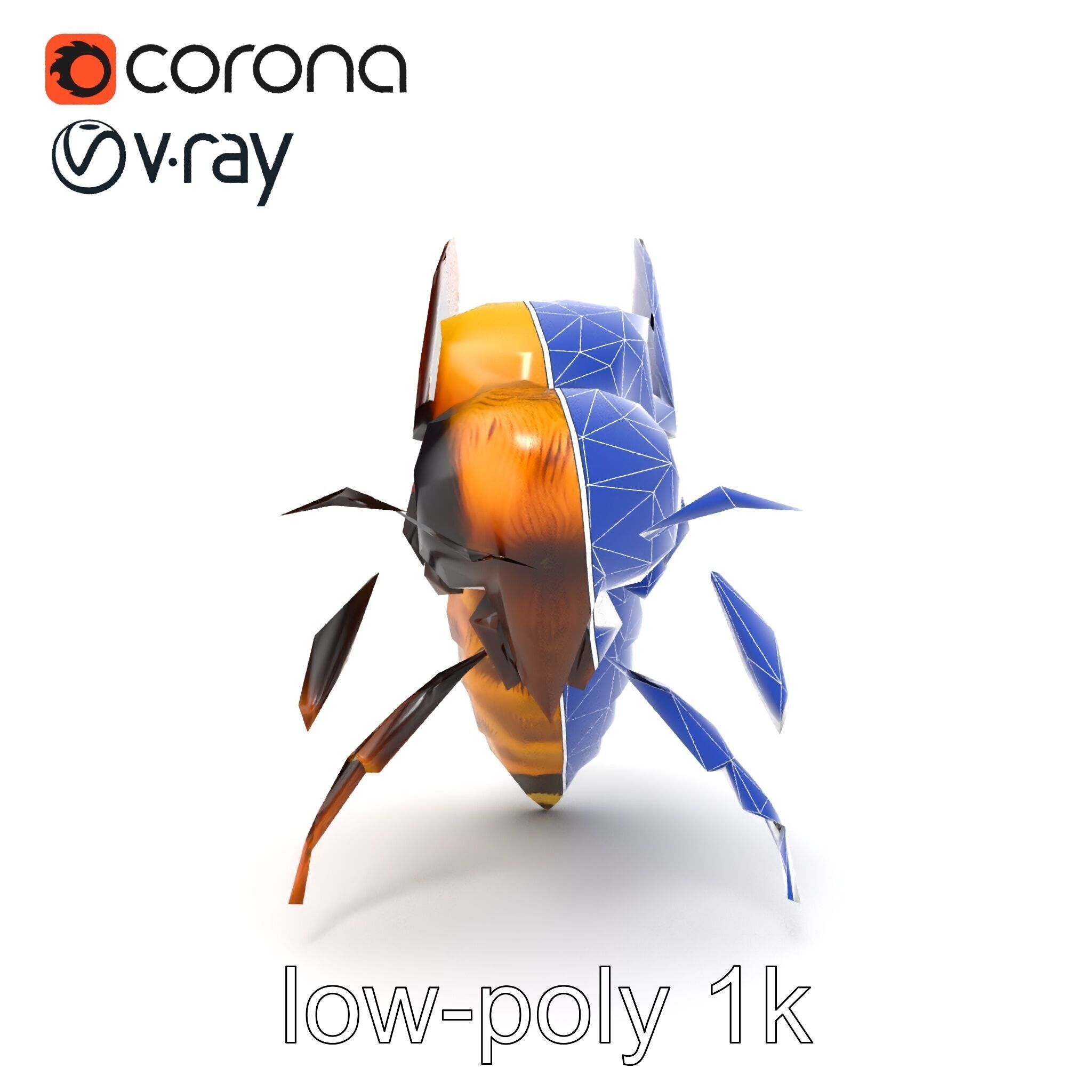 Honey Bee Realistic Anatomical Details model pack Low-poly 3D model_18