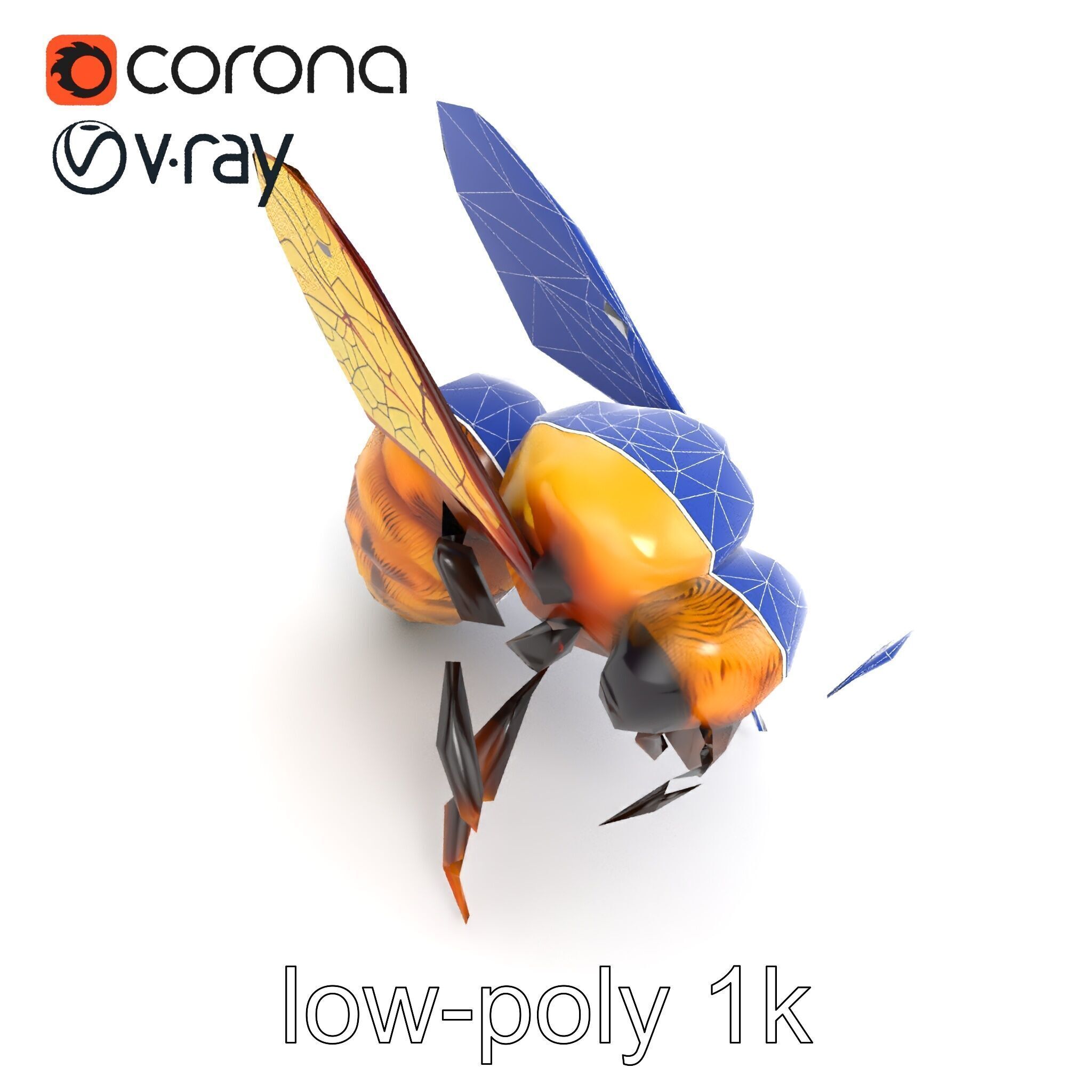 Honey Bee Realistic Anatomical Details model pack Low-poly 3D model_24