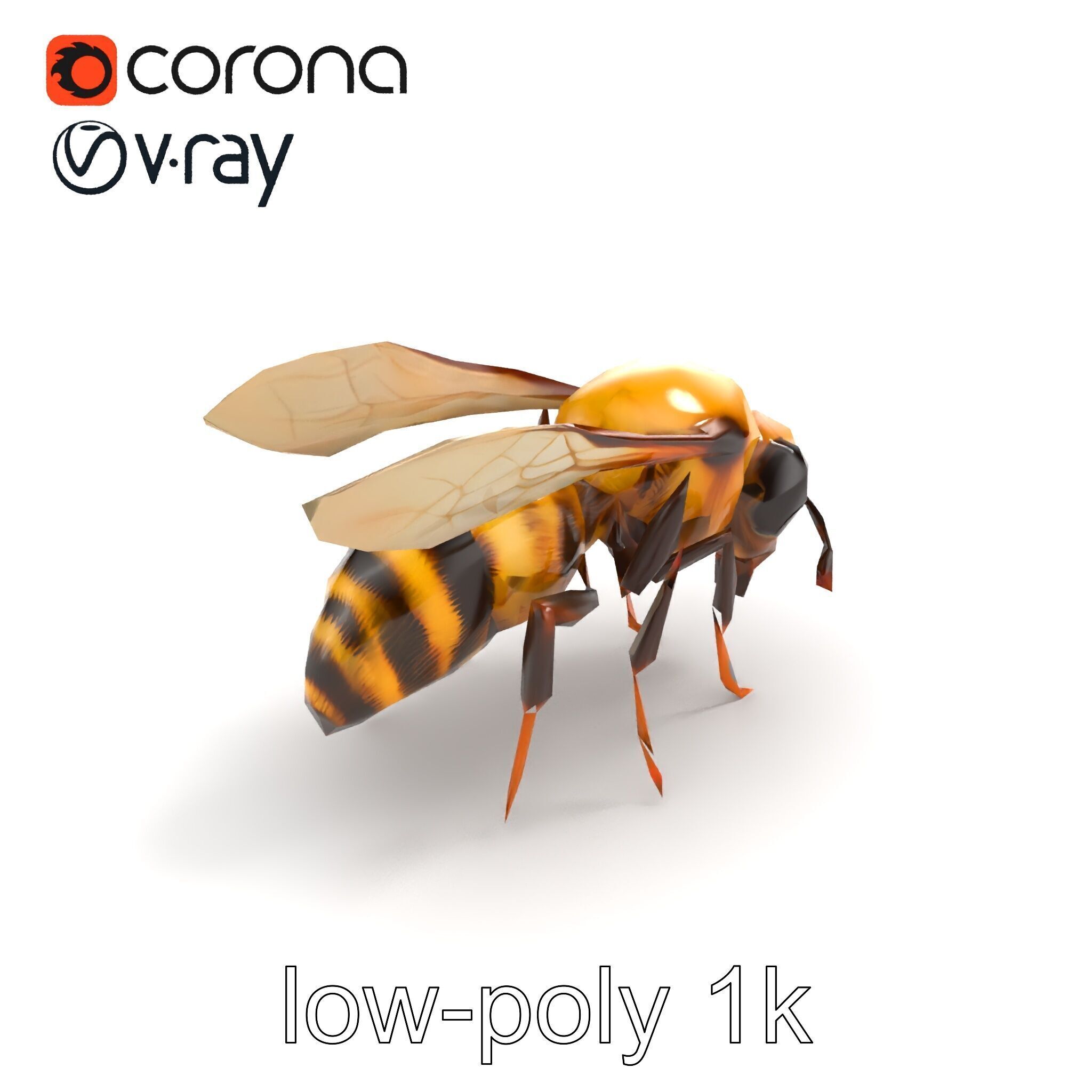 Dwarf Bee Intricate Detail Model Pack Low-poly 3D model_8