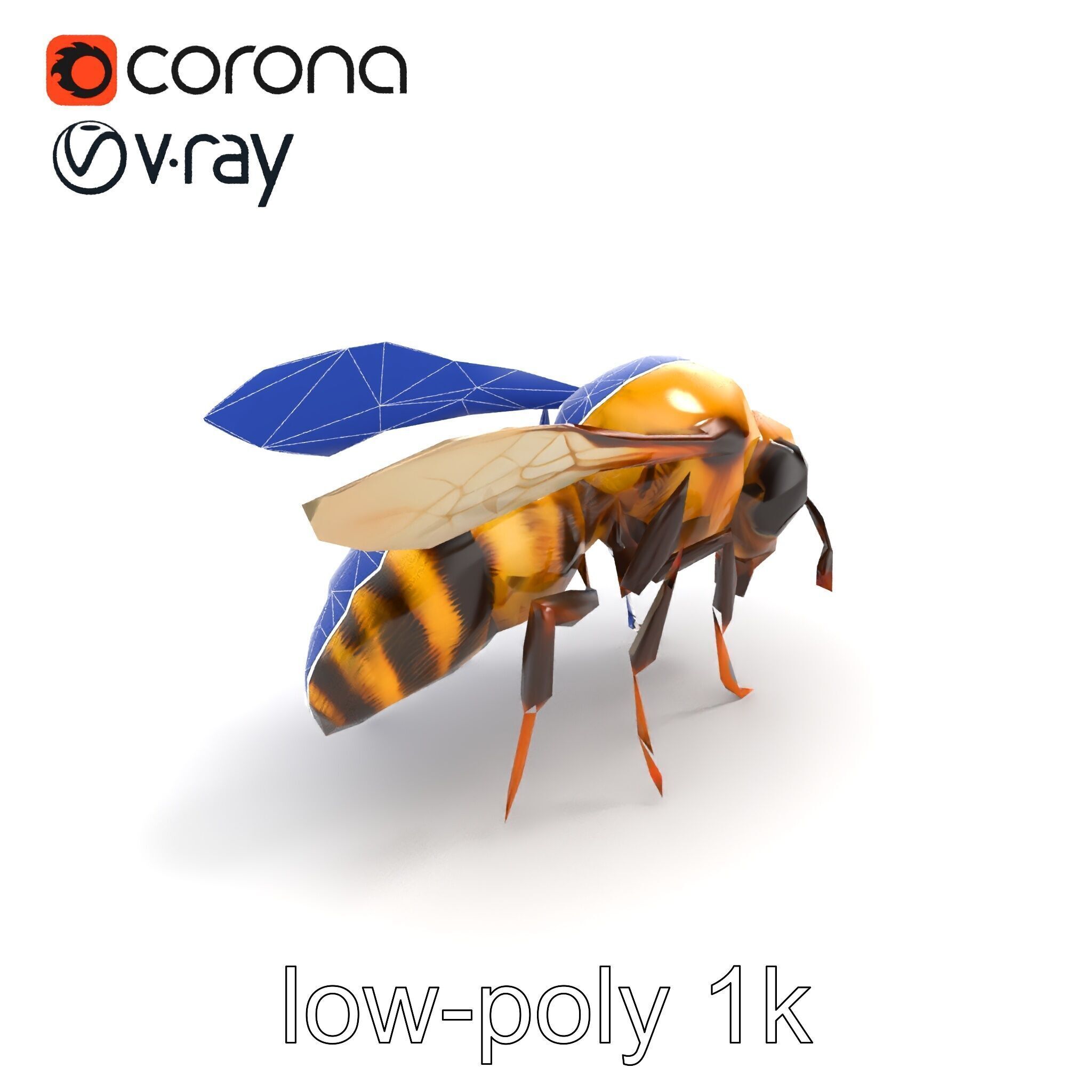 Dwarf Bee Intricate Detail Model Pack Low-poly 3D model_14