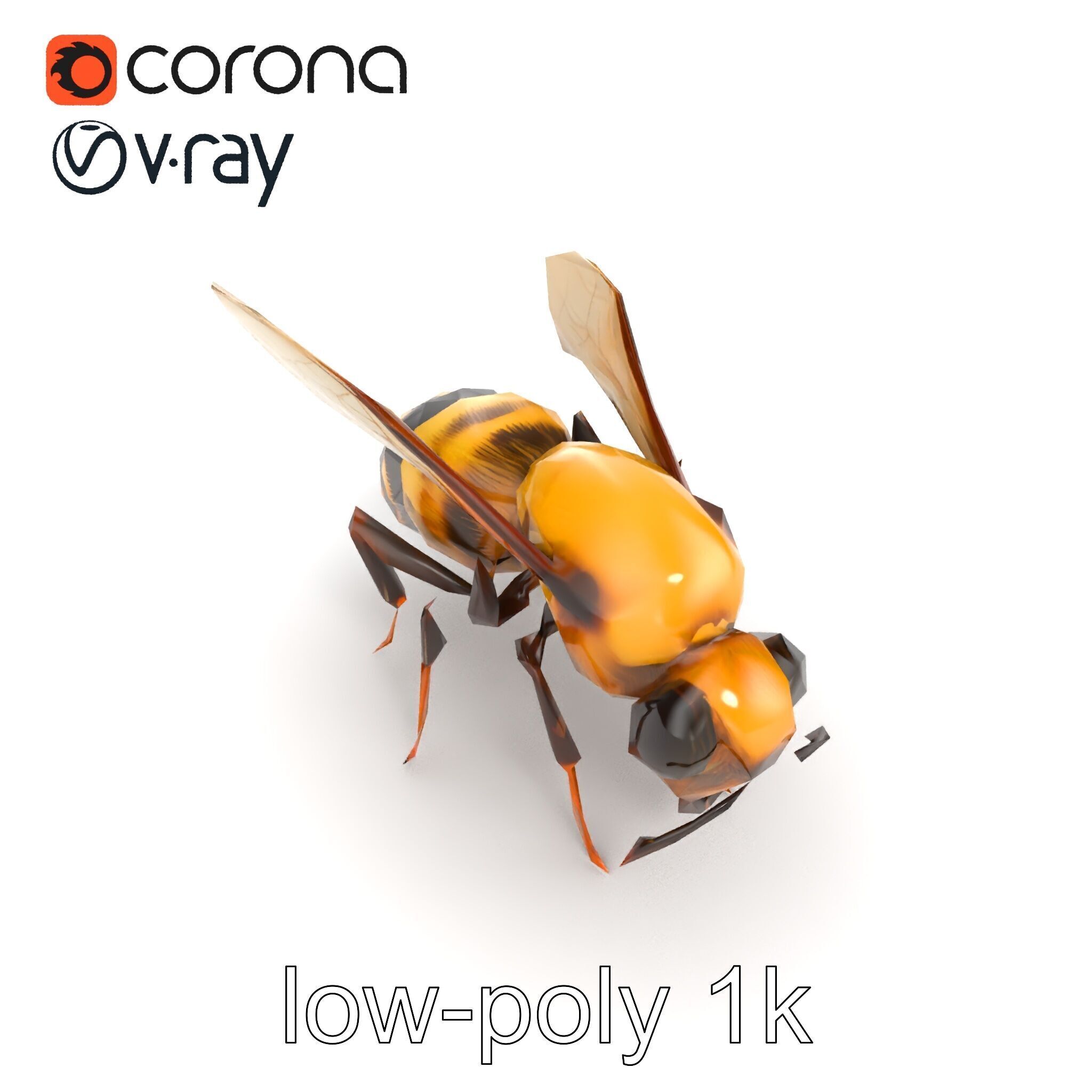 Dwarf Bee Intricate Detail Model Pack Low-poly 3D model_20
