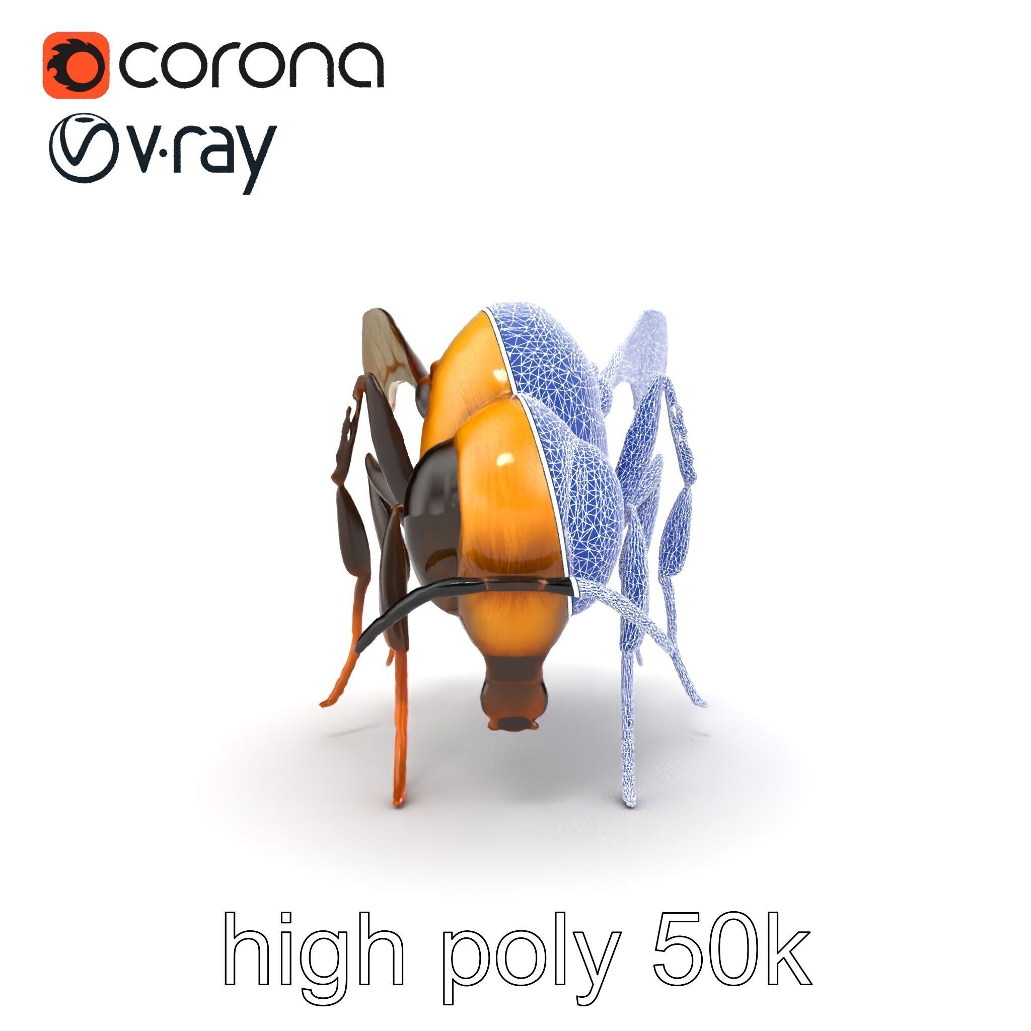 Dwarf Bee Intricate Detail Model Pack Low-poly 3D model_29