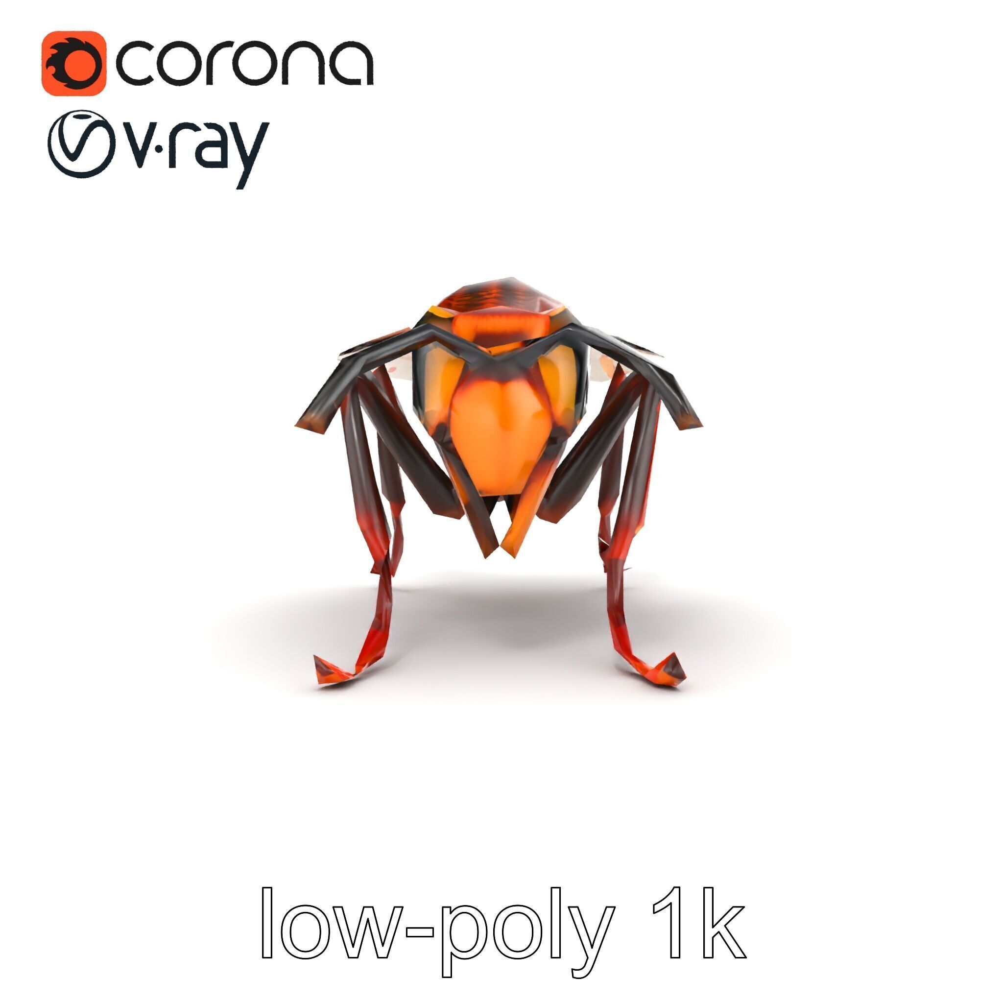 Detailed Hornet Species 3D Model Pack Low-poly 3D model_24