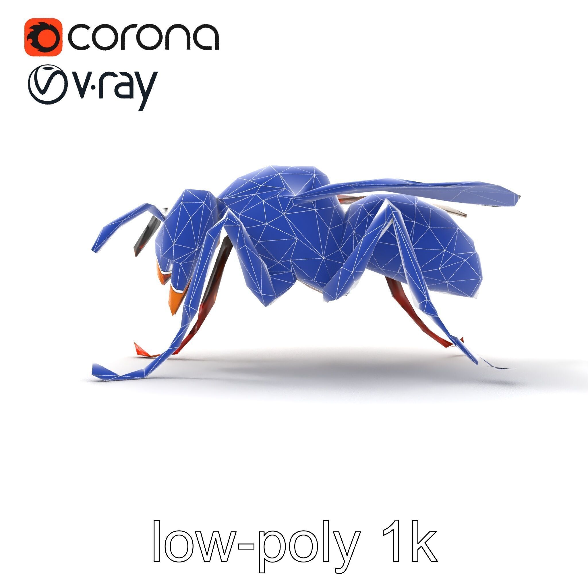 Detailed Hornet Species 3D Model Pack Low-poly 3D model_20