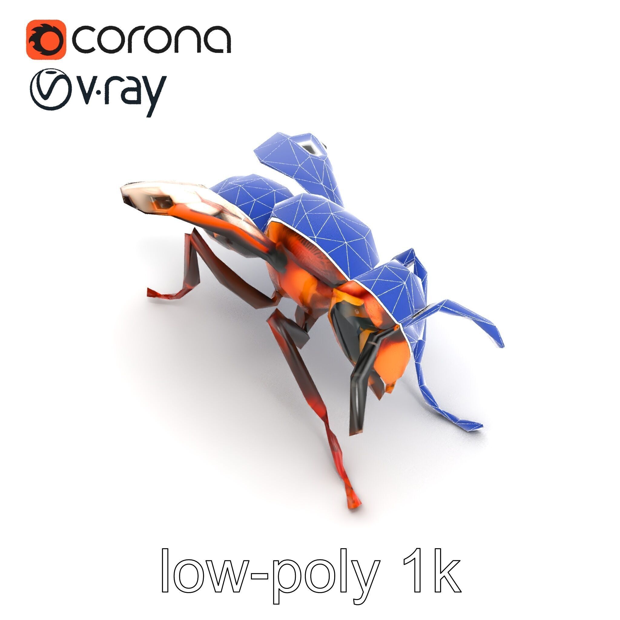 Detailed Hornet Species 3D Model Pack Low-poly 3D model_12