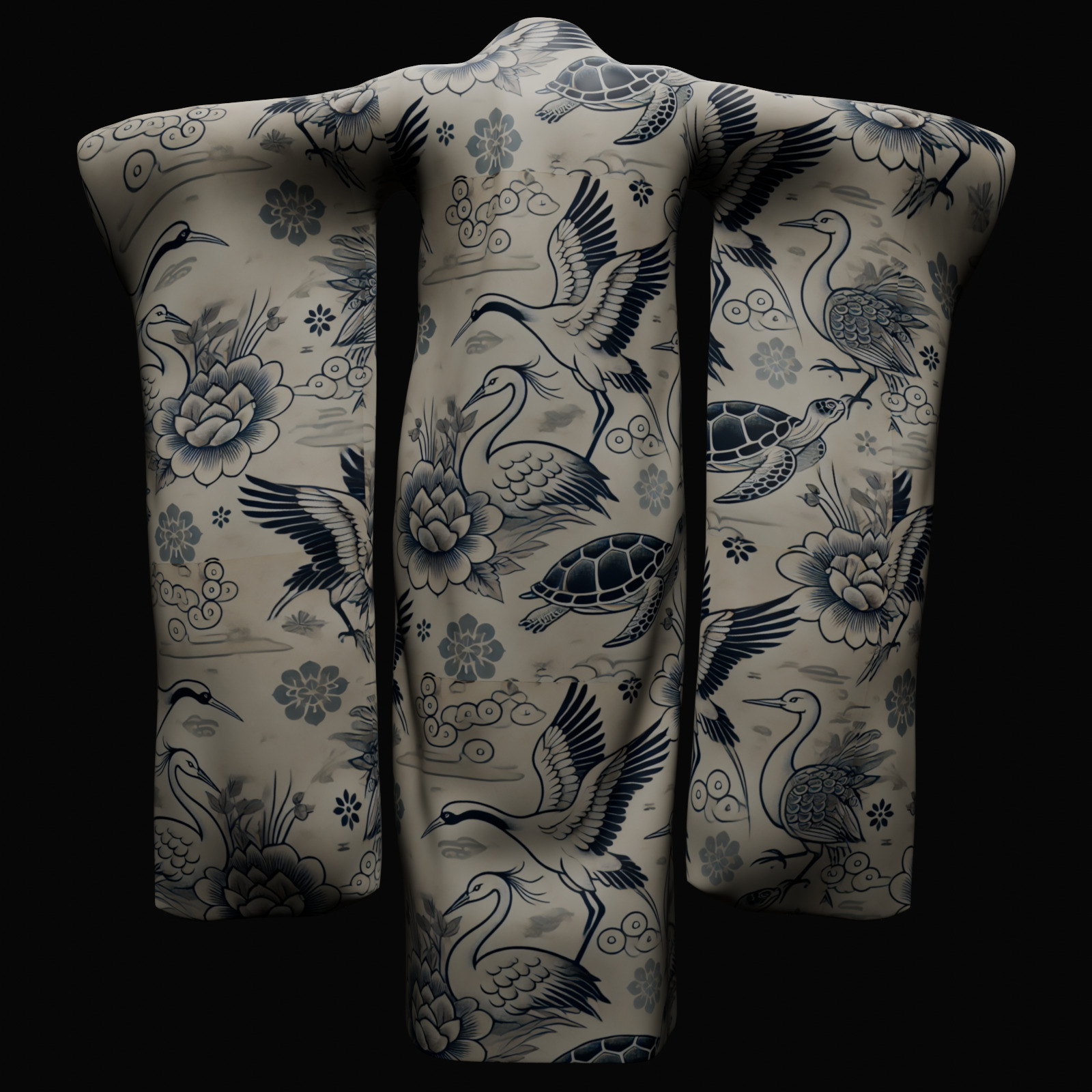 Free Japanese Kimono 3D Model with 10 Traditional Patterns Vol 7 Free 3D model_2