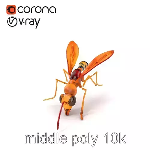 Ichneumon Wasp Anatomical Precision 3D Model Pack