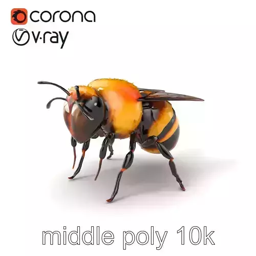 Bumblebee Vibrant Striped Insect model pack Low-poly 3D model