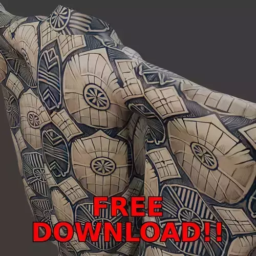 Free Japanese Kimono 3D Model with 11 Traditional Patterns Vol 8