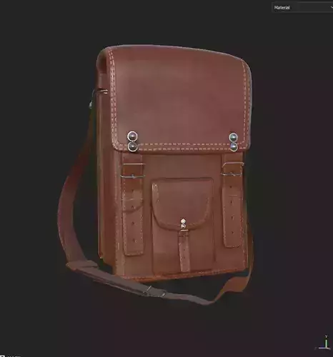 Realistic Leather Bag 3D Model PBR Textured 