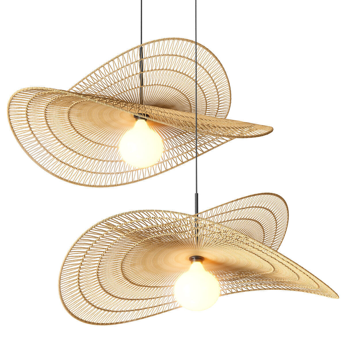 Valar Double Tier Pendant Light 3D model_2