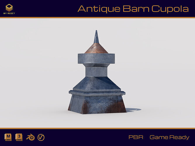 Antique Barn Cupola Low-poly 3D model