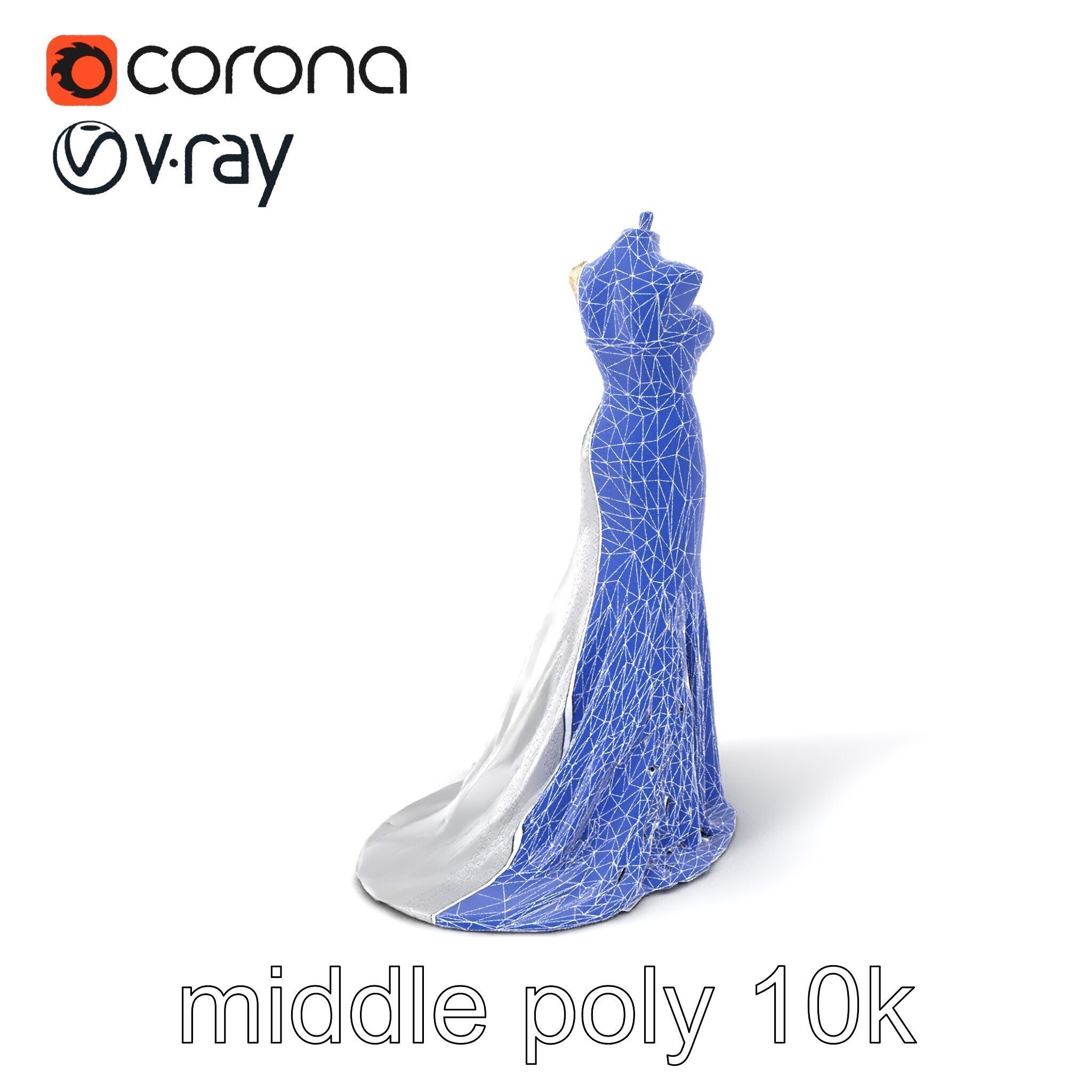 Glamorous Evening Gown Mannequin Display model pack Low-poly 3D model_6