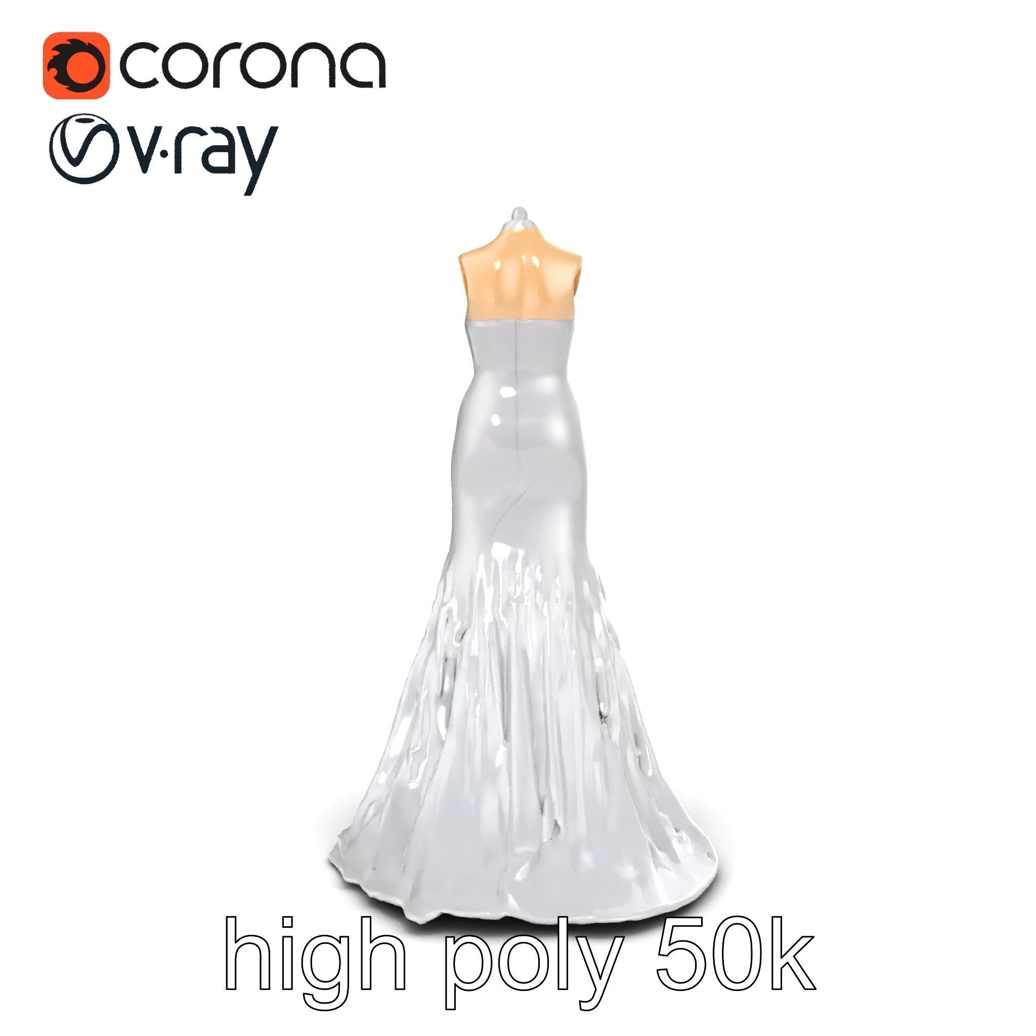 Glamorous Evening Gown Mannequin Display model pack Low-poly 3D model_19