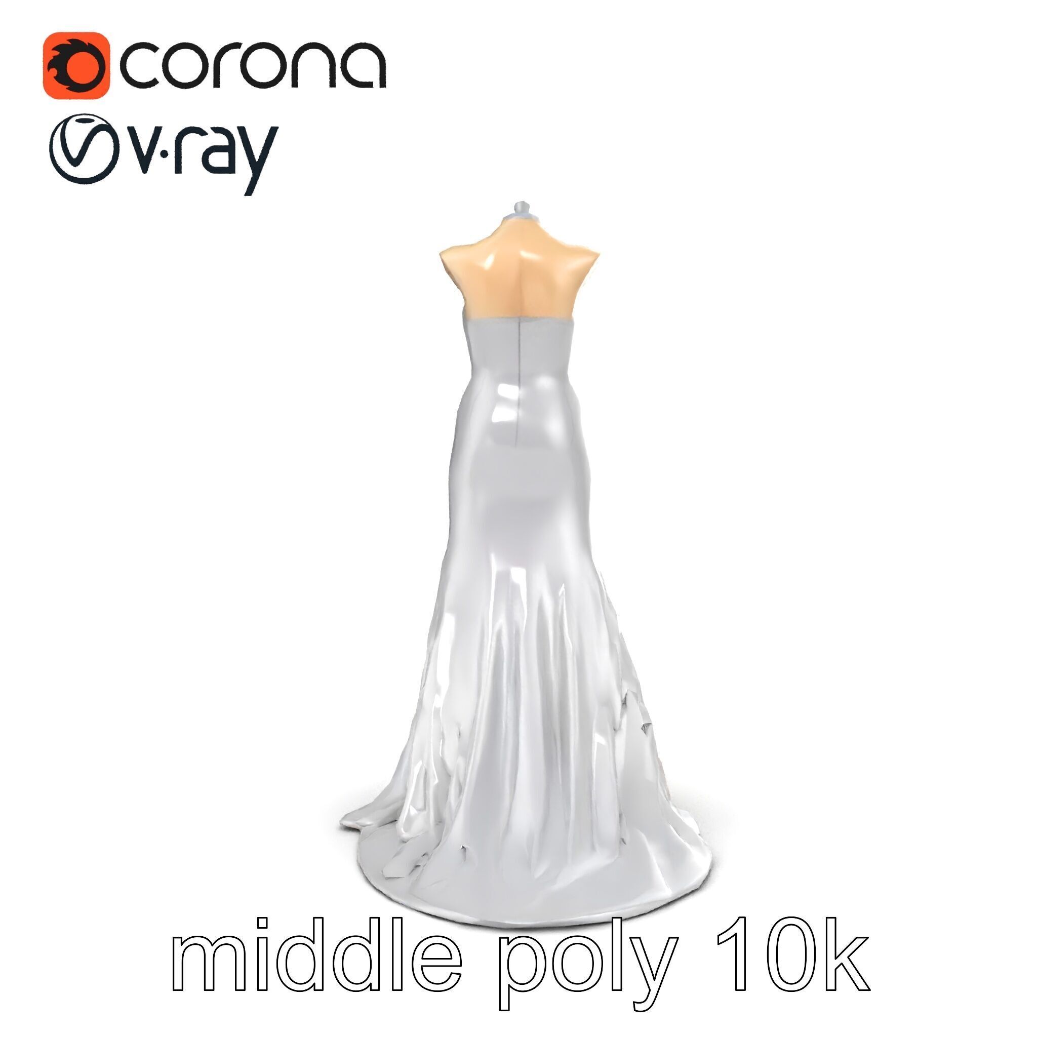 Glamorous Evening Gown Mannequin Display model pack Low-poly 3D model_24