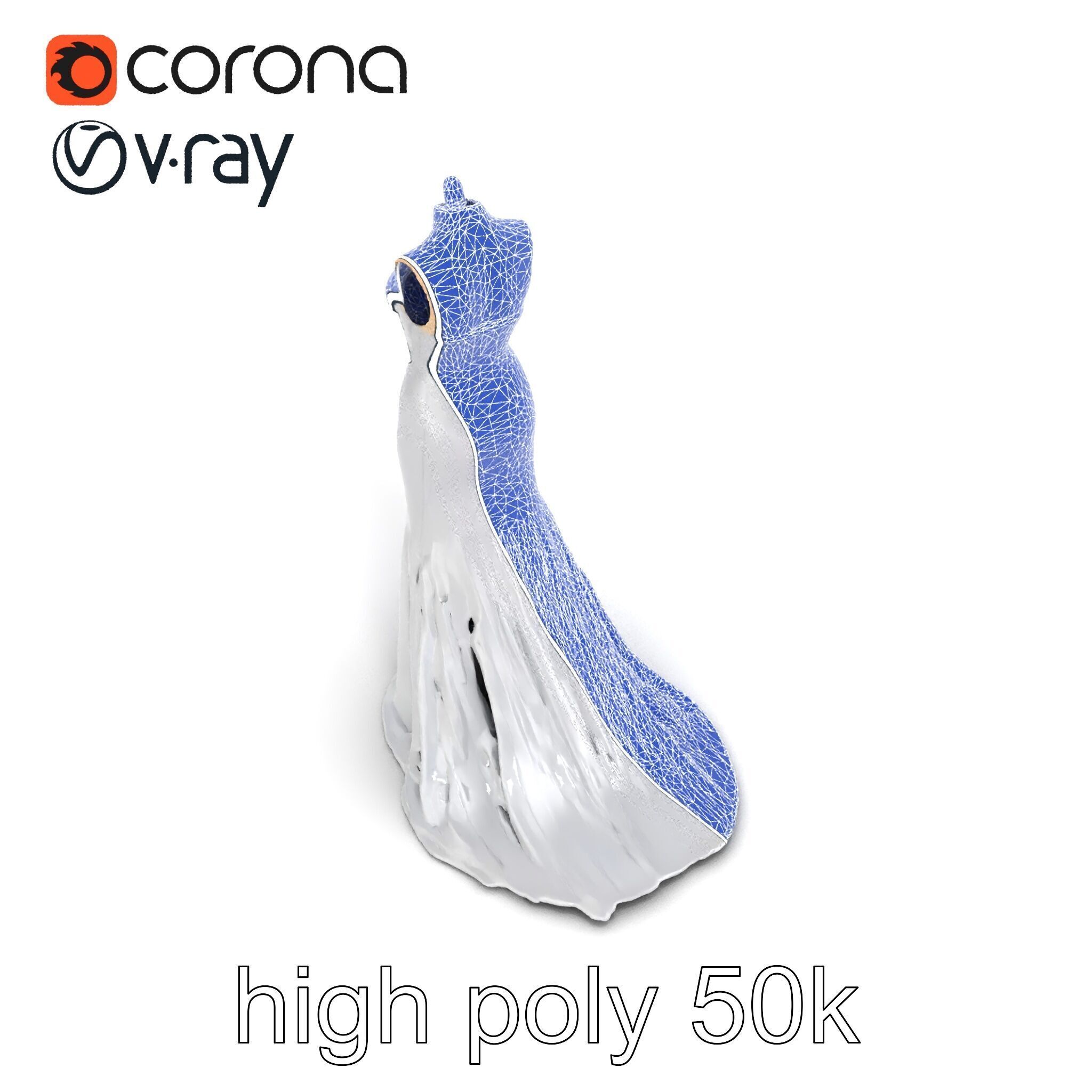 Glamorous Evening Gown Mannequin Display model pack Low-poly 3D model_21