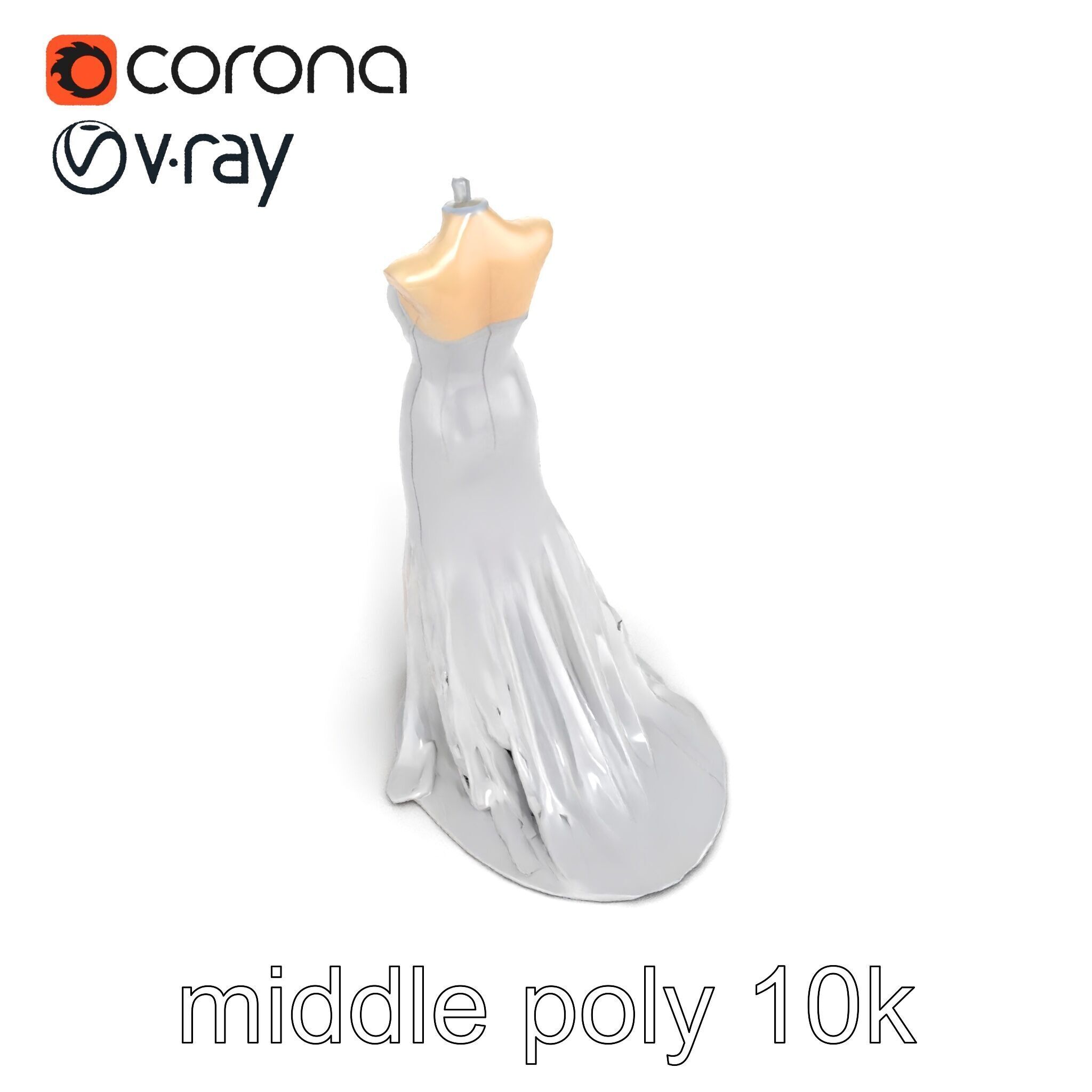 Glamorous Evening Gown Mannequin Display model pack Low-poly 3D model_12