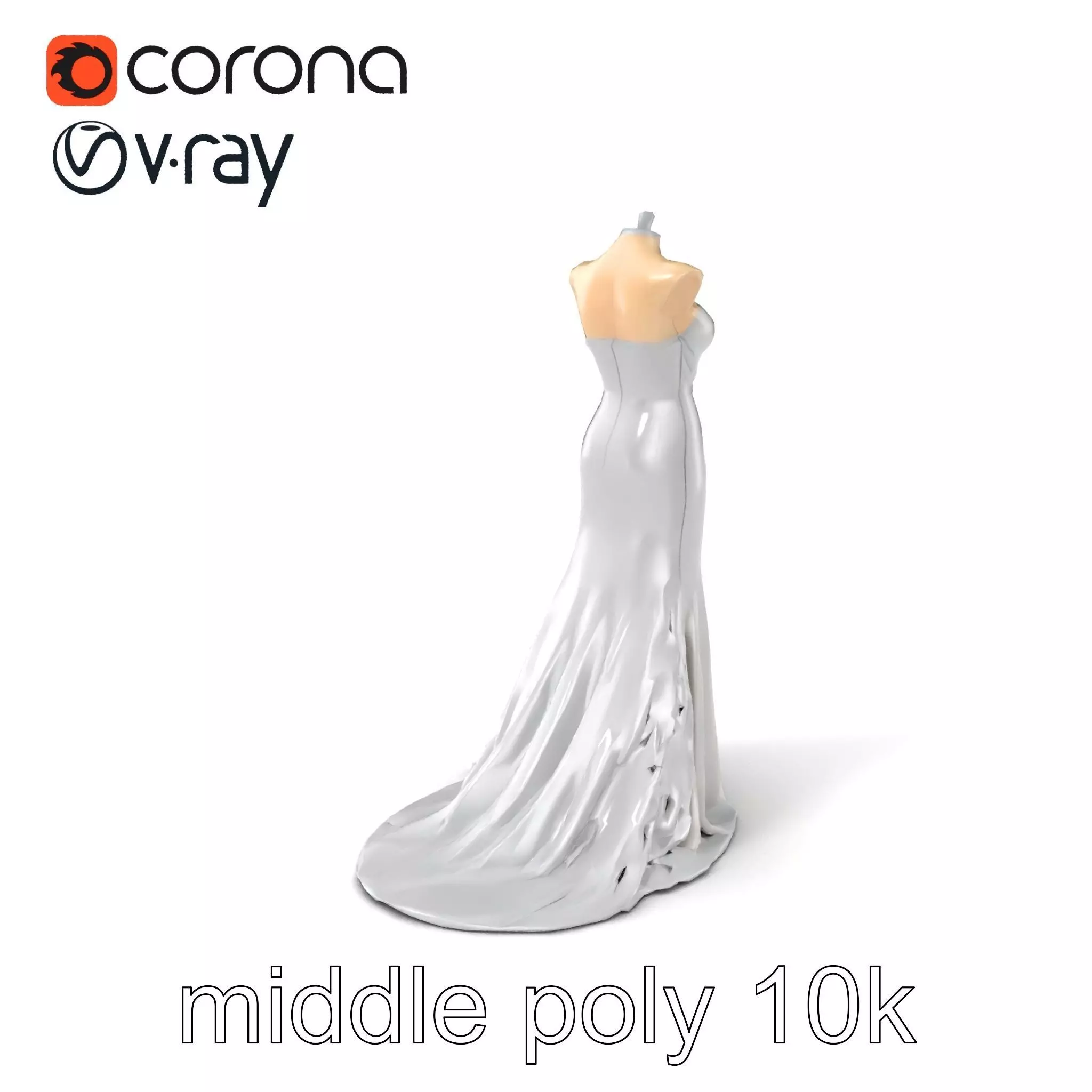 Glamorous Evening Gown Mannequin Display model pack Low-poly 3D model_0