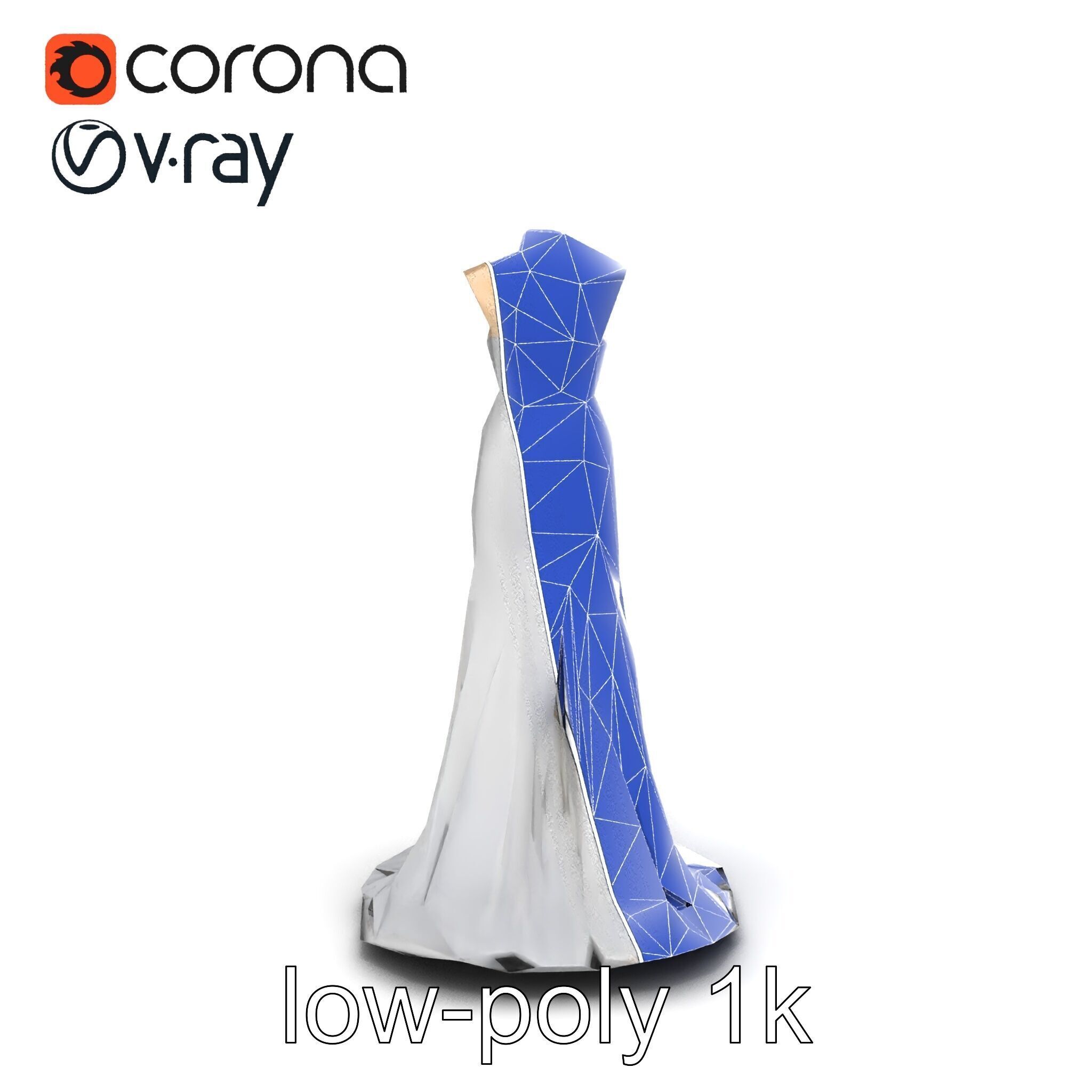 Glamorous Evening Gown Mannequin Display model pack Low-poly 3D model_26