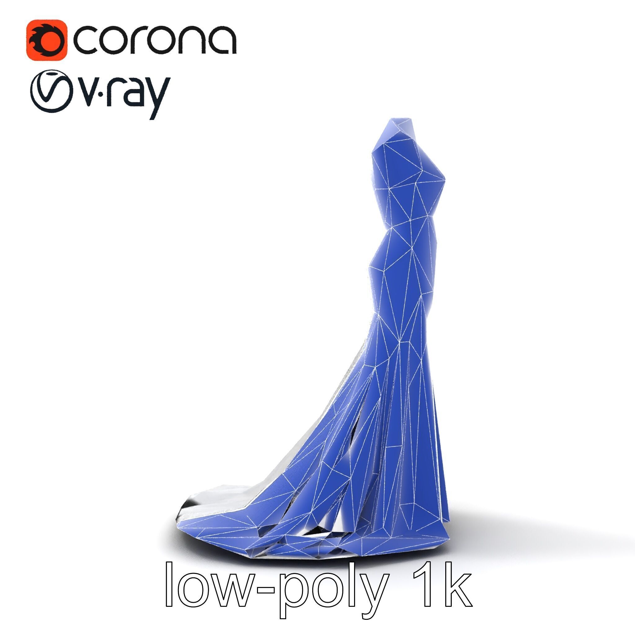 Glamorous Evening Gown Mannequin Display model pack Low-poly 3D model_31