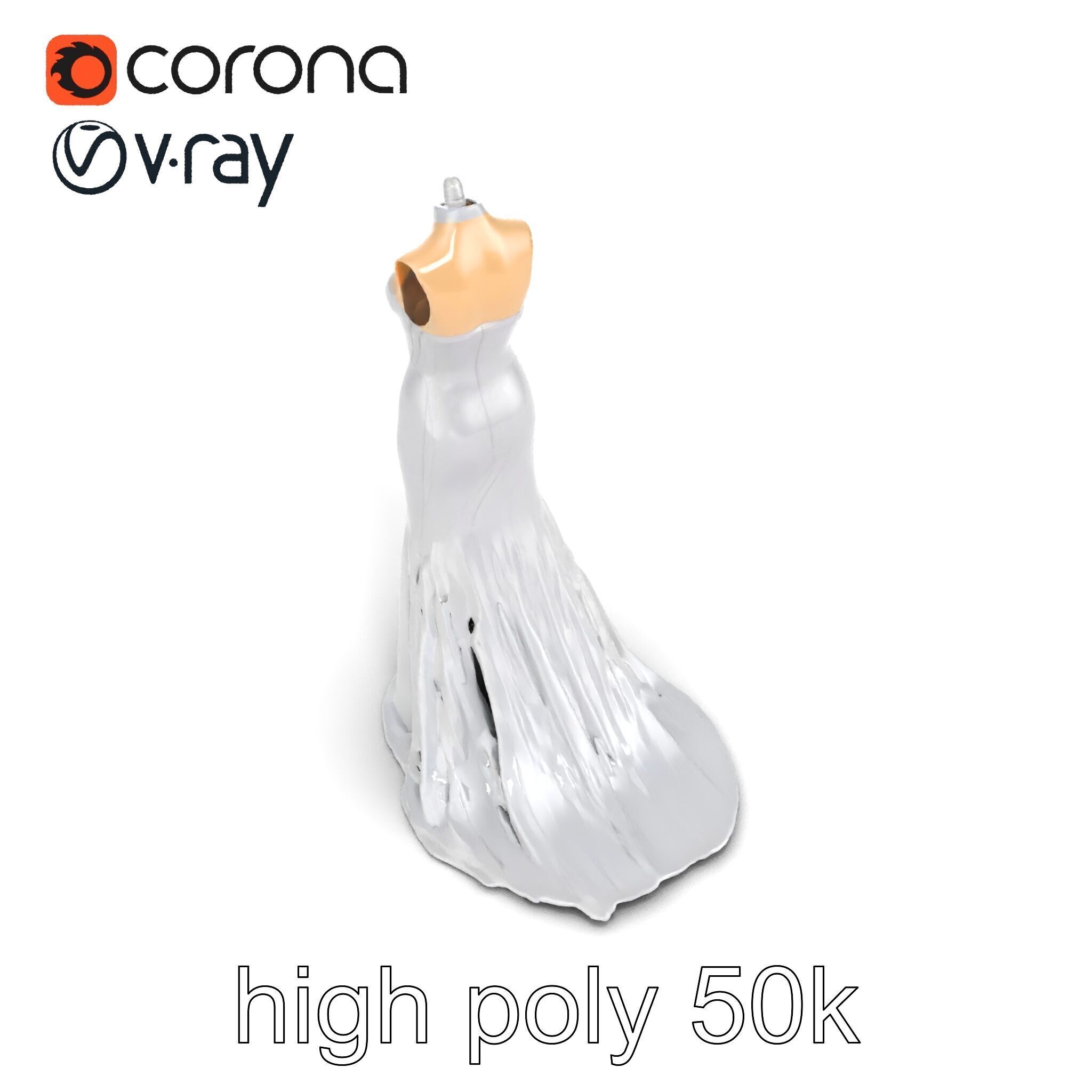 Glamorous Evening Gown Mannequin Display model pack Low-poly 3D model_28