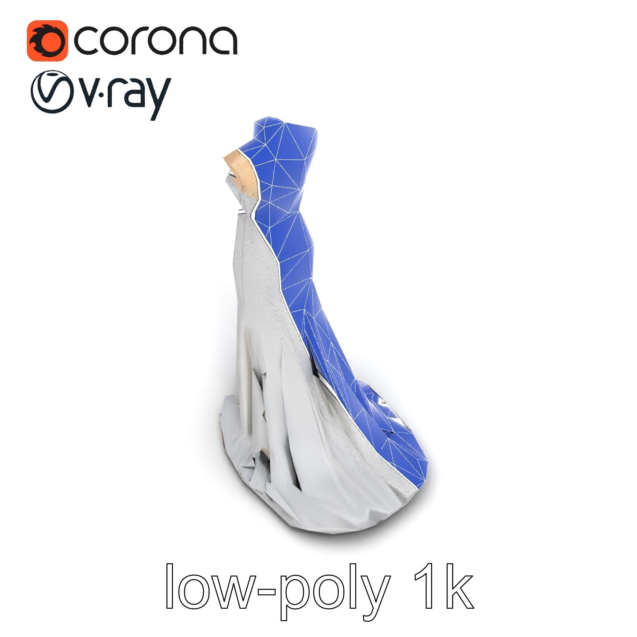 Glamorous Evening Gown Mannequin Display model pack Low-poly 3D model_32