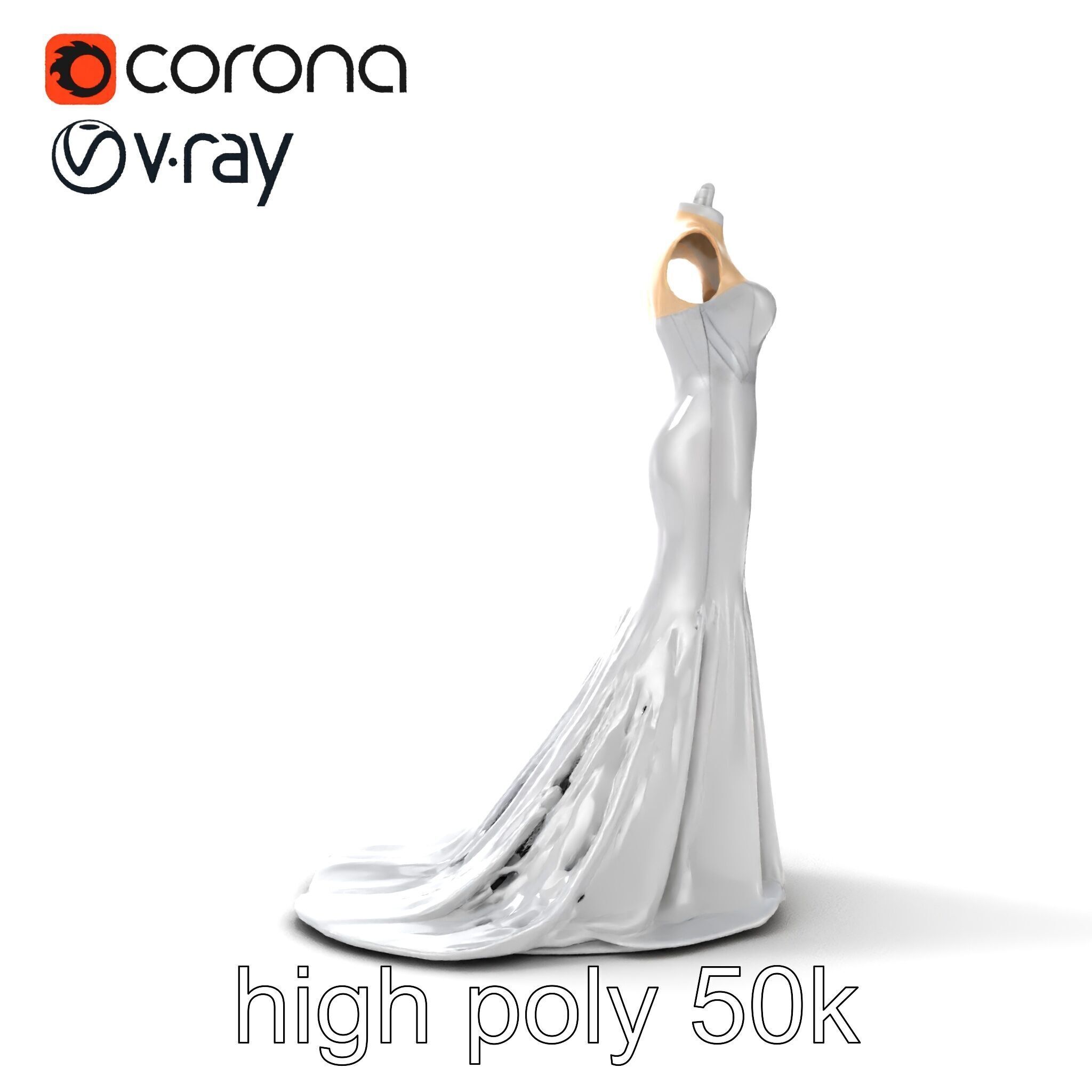 Glamorous Evening Gown Mannequin Display model pack Low-poly 3D model_20