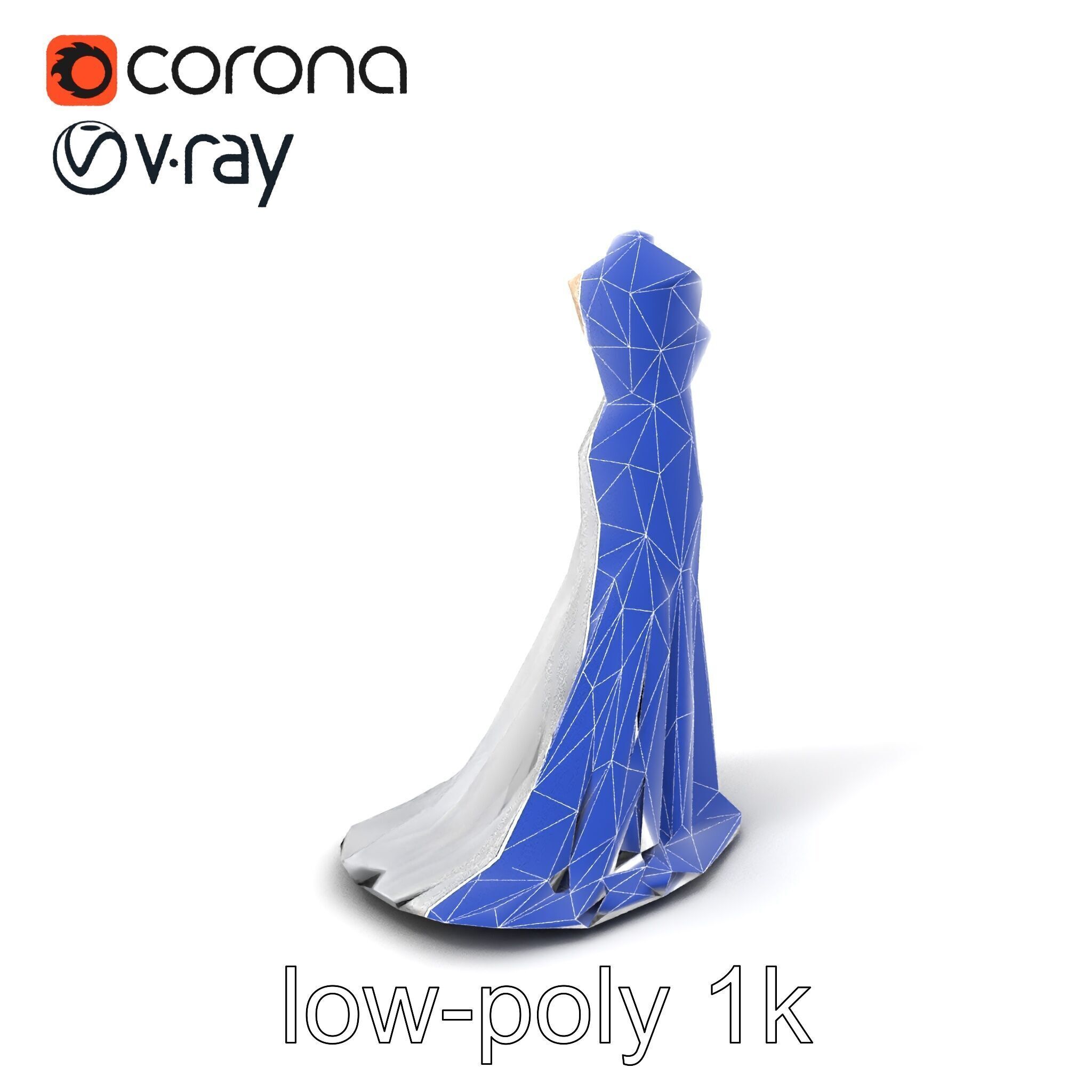 Glamorous Evening Gown Mannequin Display model pack Low-poly 3D model_7