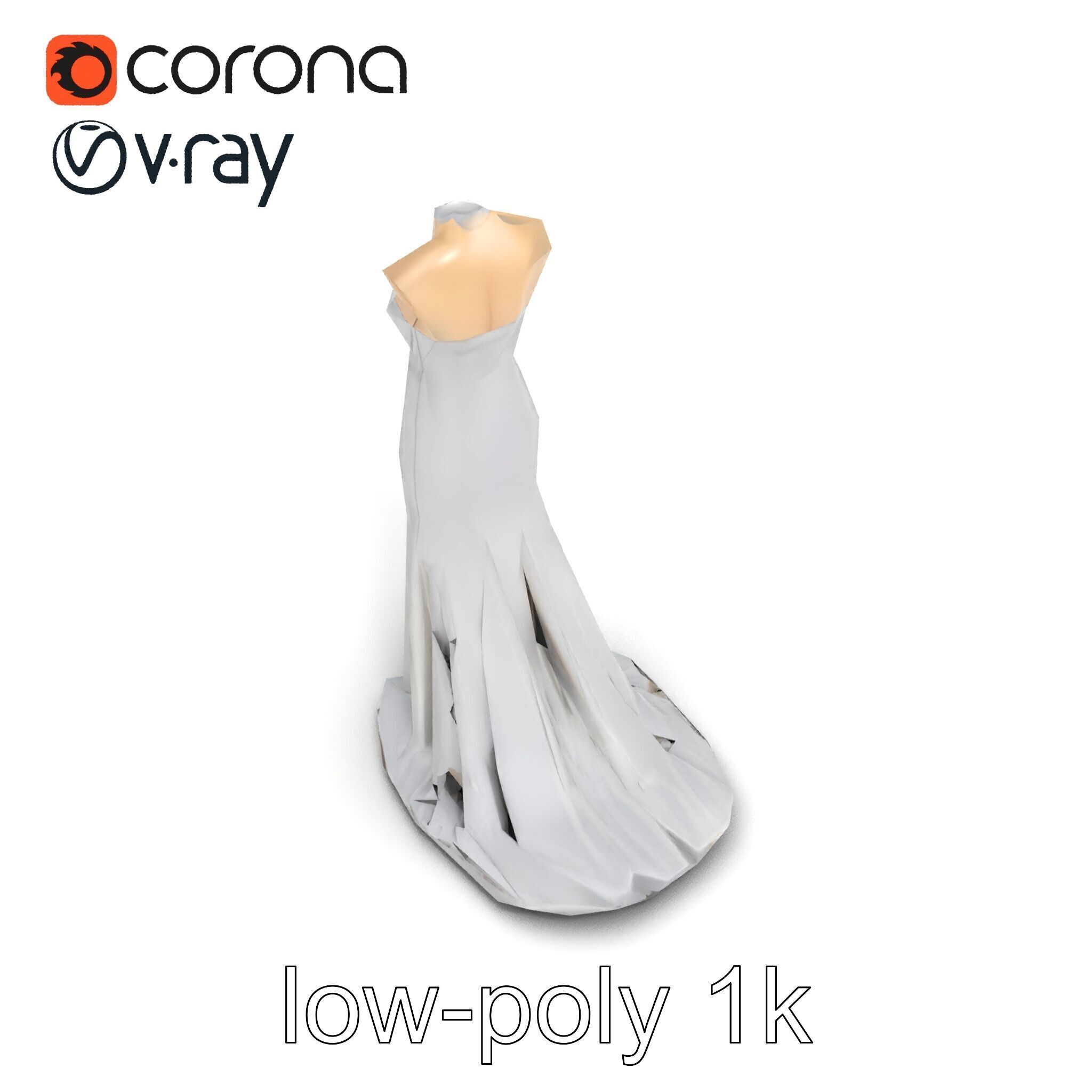 Glamorous Evening Gown Mannequin Display model pack Low-poly 3D model_22