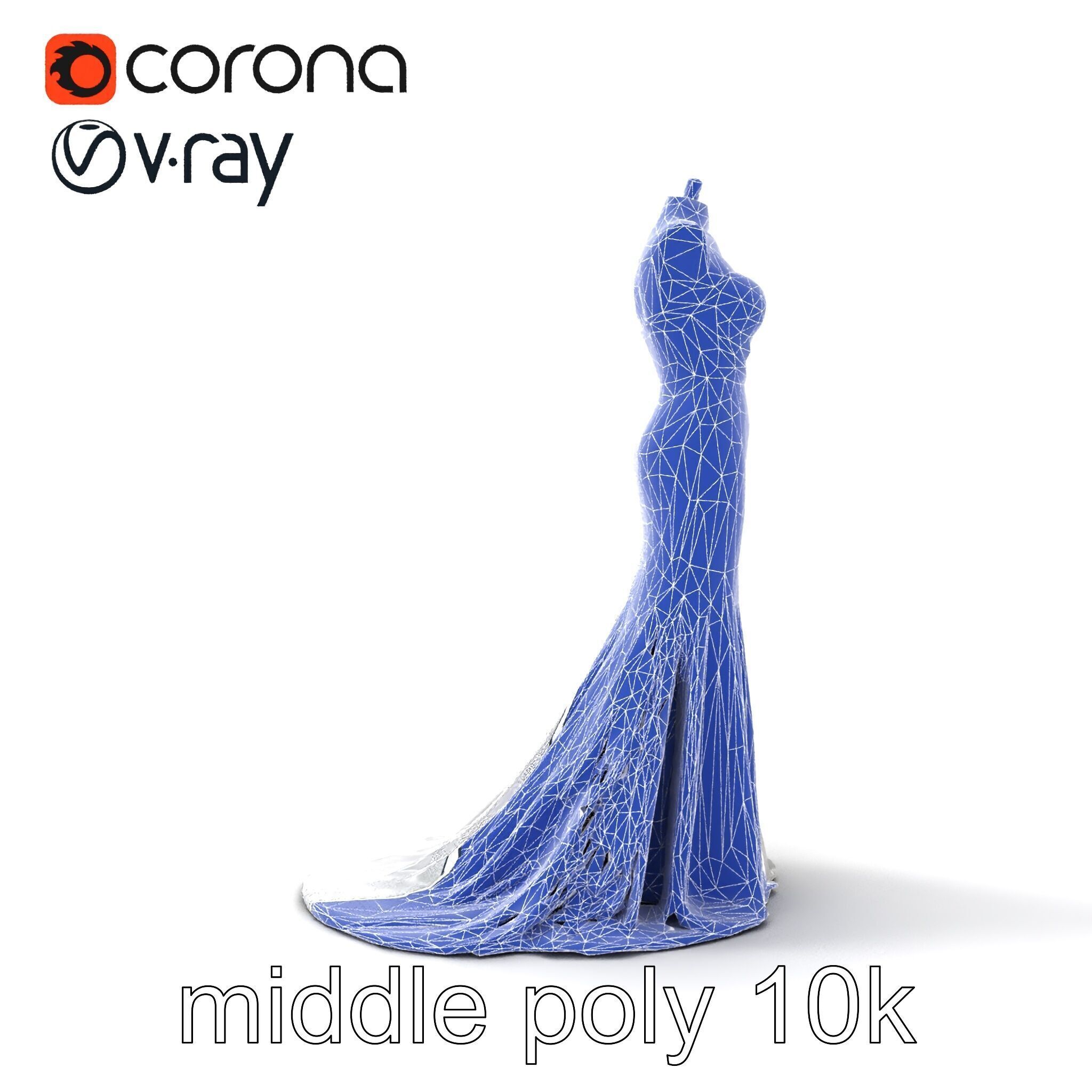 Glamorous Evening Gown Mannequin Display model pack Low-poly 3D model_29