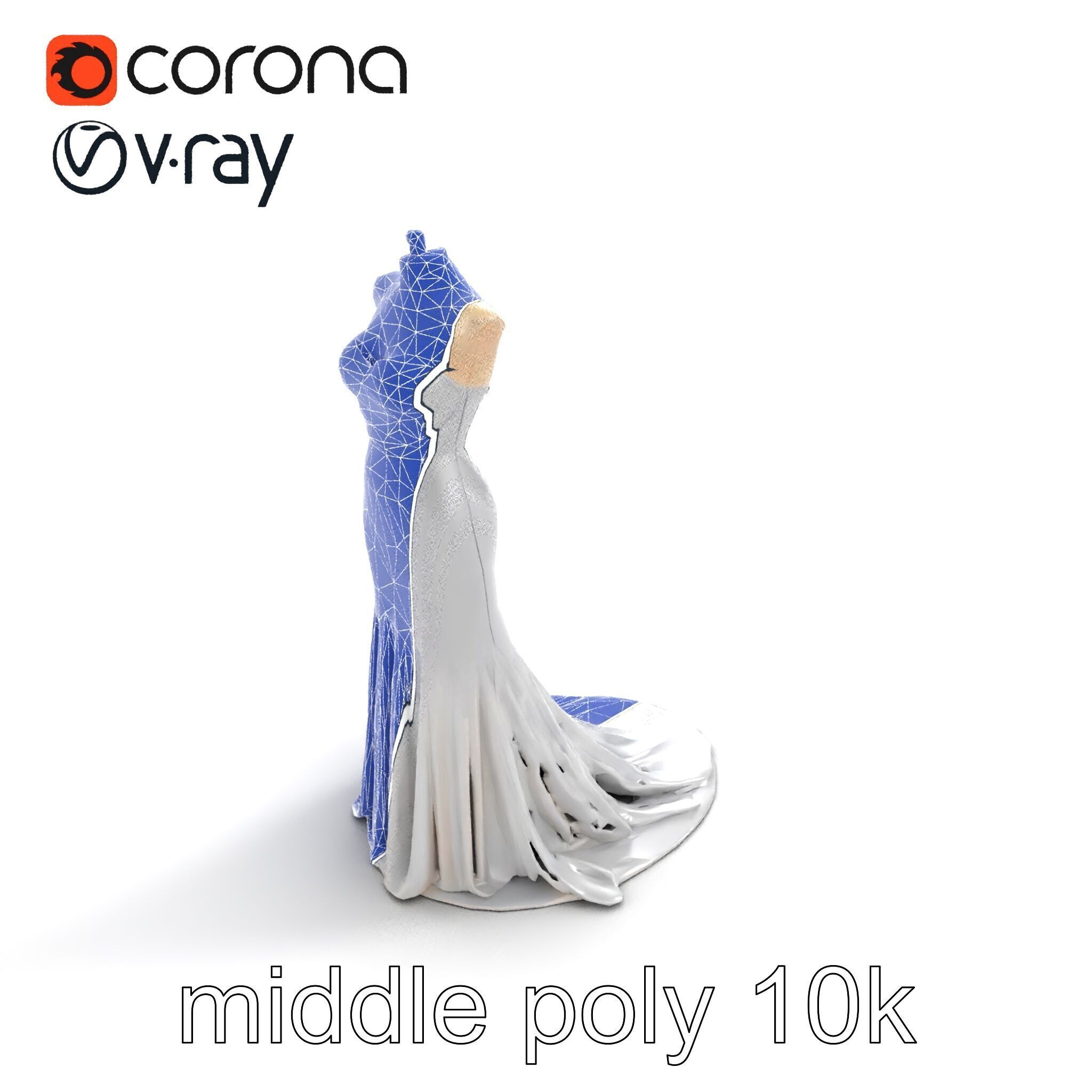 Glamorous Evening Gown Mannequin Display model pack Low-poly 3D model_11