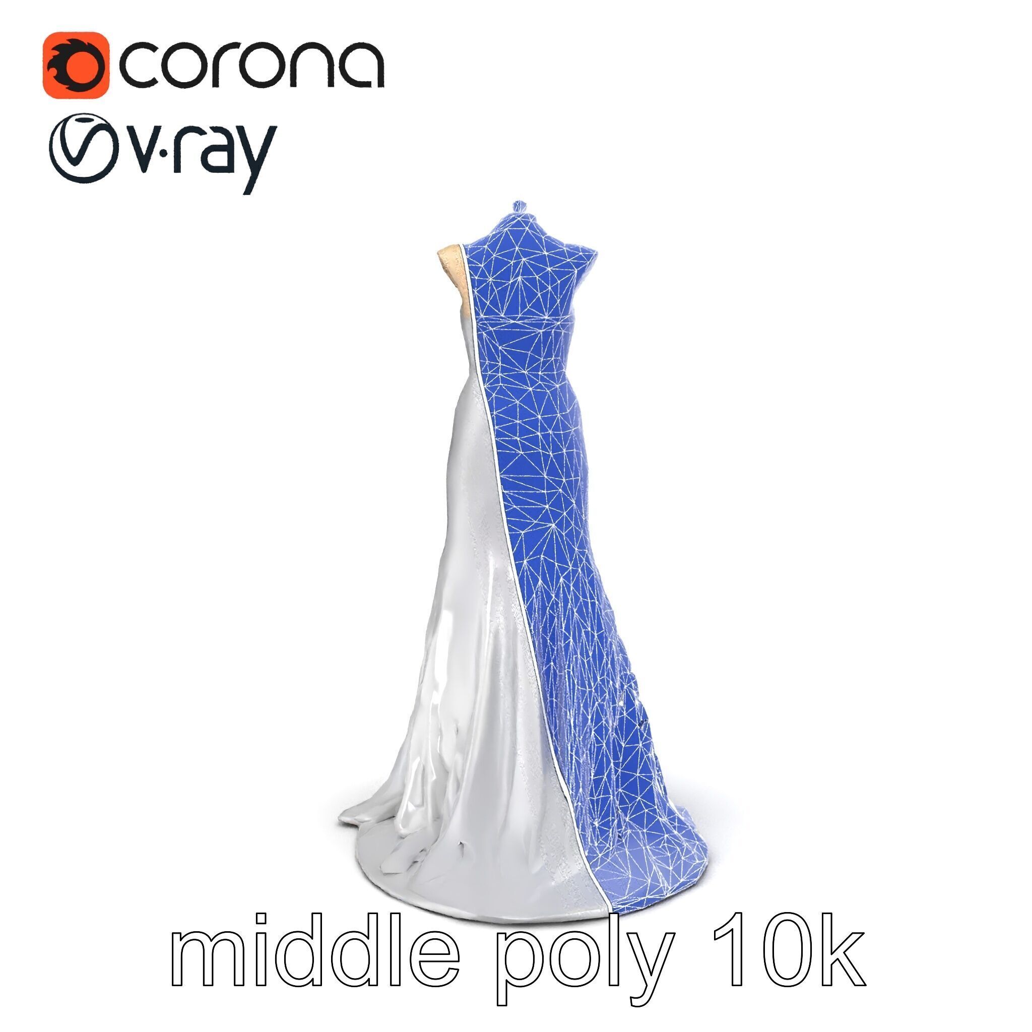 Glamorous Evening Gown Mannequin Display model pack Low-poly 3D model_25