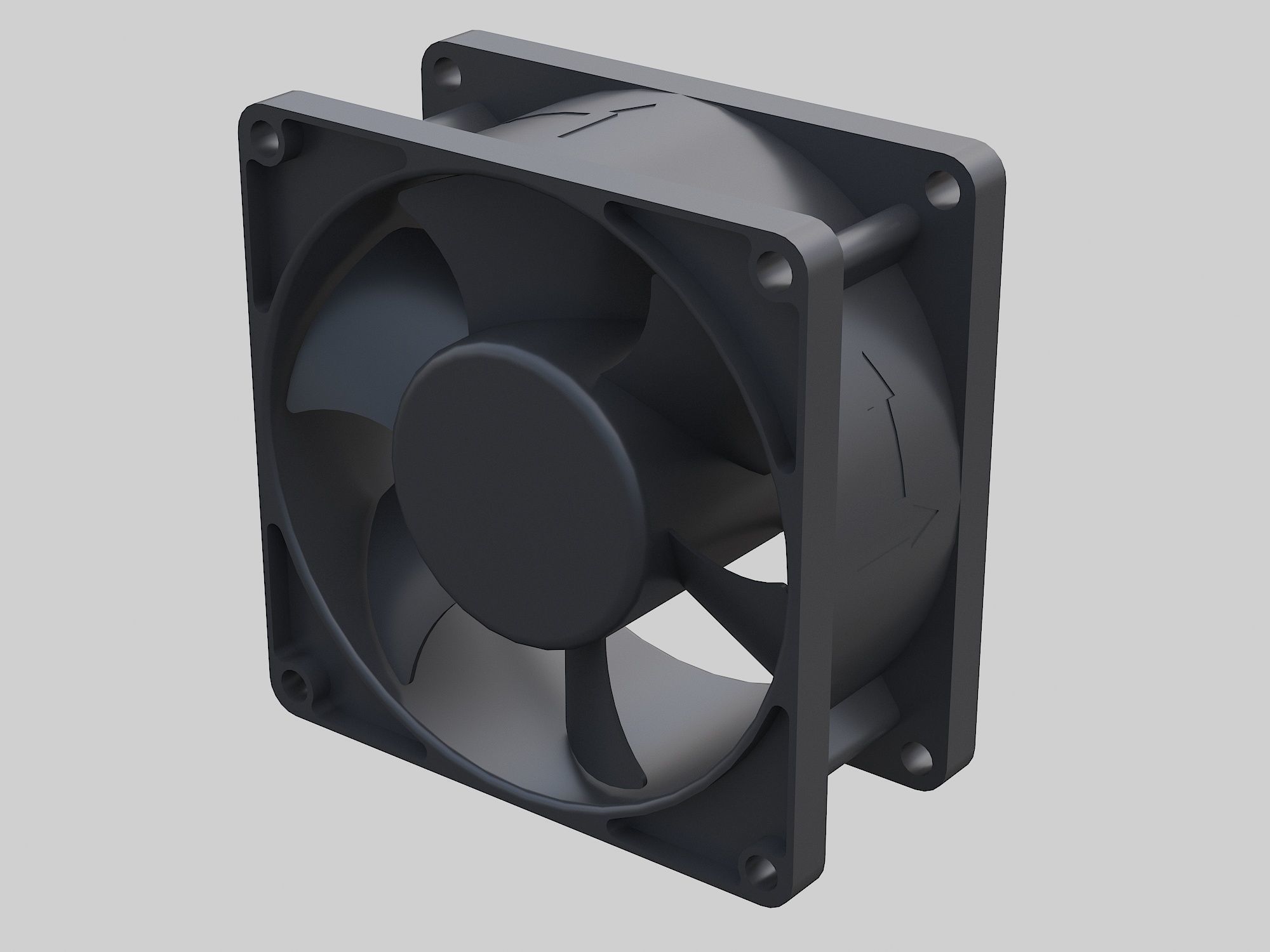 Square axial fan 3D model