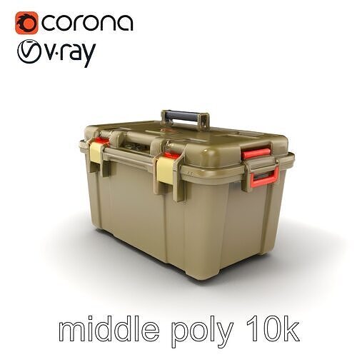 Olive Green Tool Storage Box model pack Low-poly 3D model