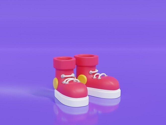 Sneakers cute cartoon Free 3D model