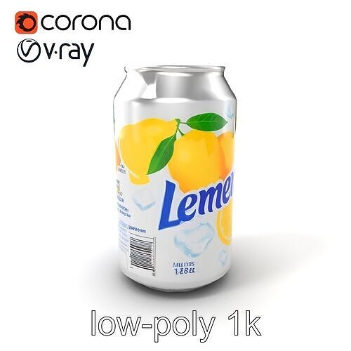 Lemonade Aluminum Can 3D model pack Low-poly 3D model 5