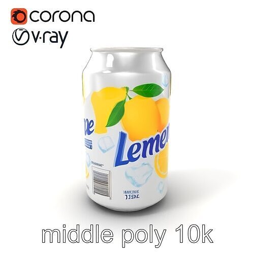 Lemonade Aluminum Can 3D model pack Low-poly 3D model