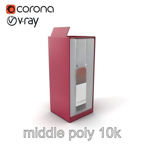 Premium Wine Shipping Carton Foam Insert model pack Low-poly 3D model