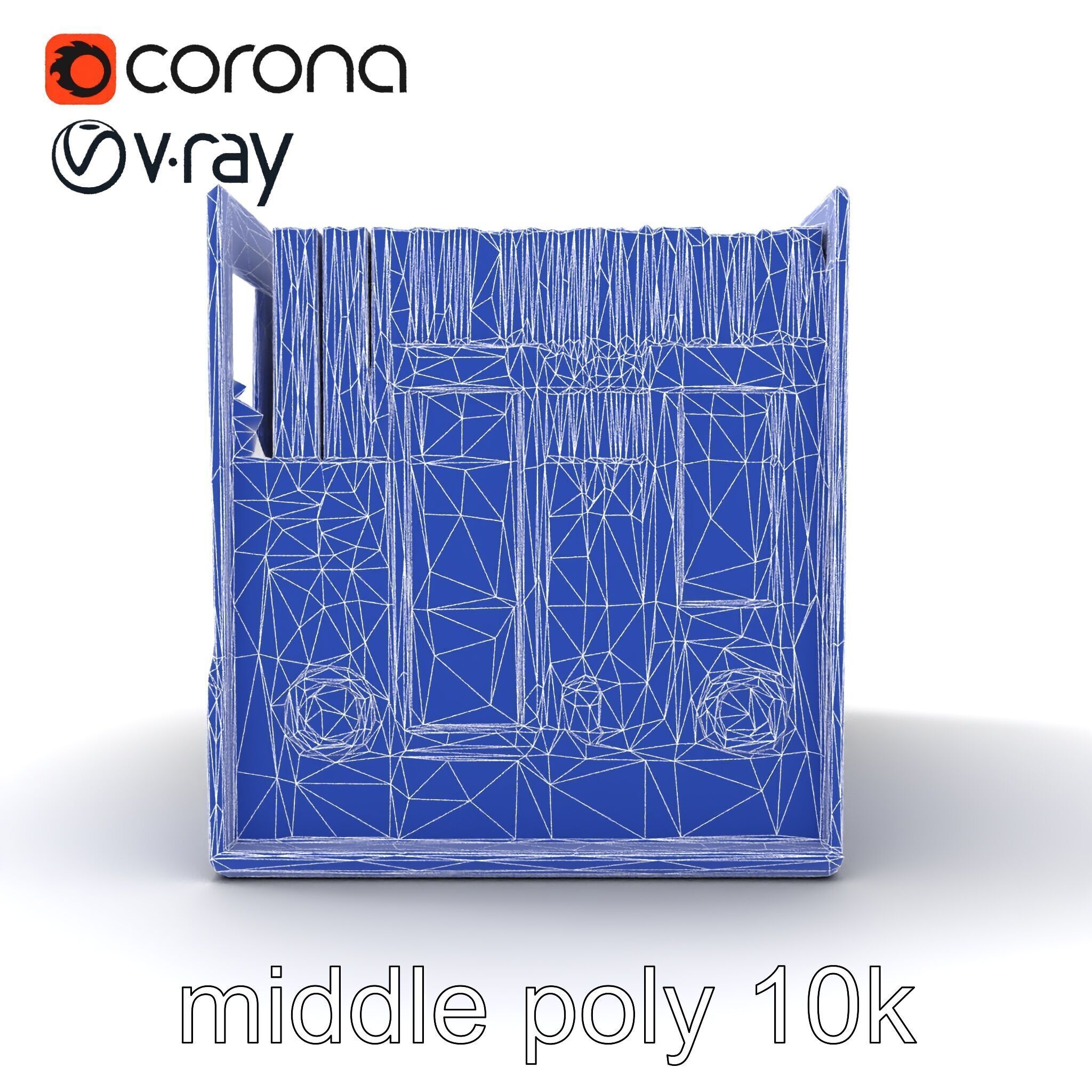 Versatile Navy Blue File Storage Box Model Pack Low-poly 3D model_23