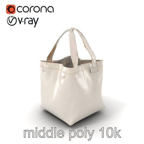 Chalk Grey Reusable Tote Box model pack Low-poly 3D model