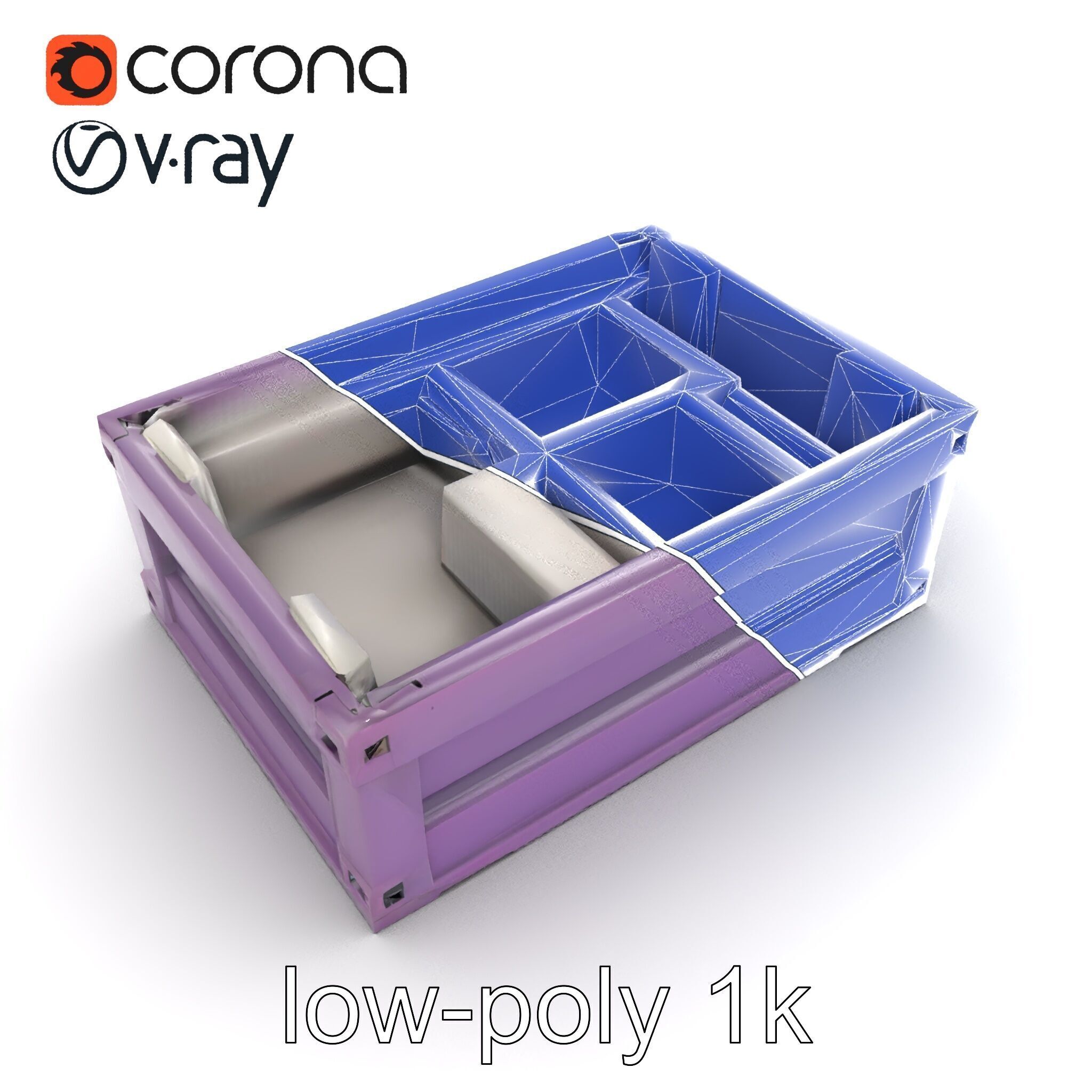 Modular Electronics Packaging Crate model pack Low-poly 3D model_22