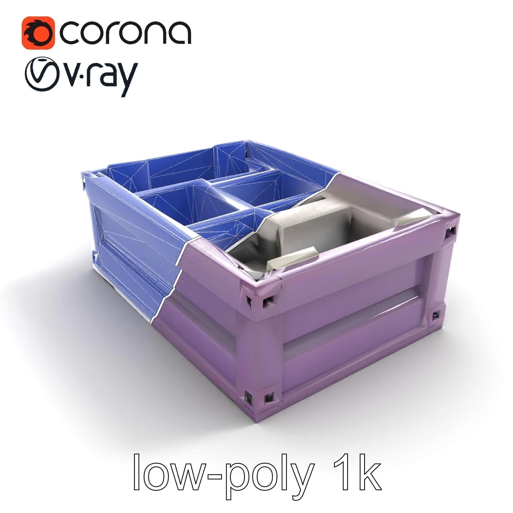 Modular Electronics Packaging Crate model pack Low-poly 3D model_10