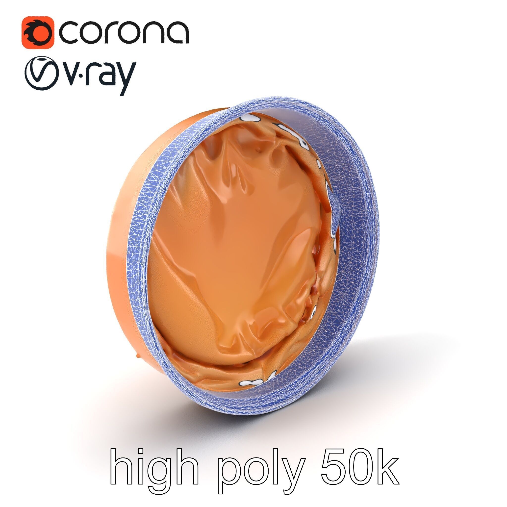 Luxury Hat Box Satin-Lined Elegance Model Pack Low-poly 3D model_10