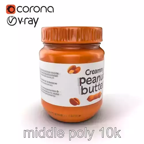 Creamy Peanut Butter Jar 3D model pack Low-poly 3D model