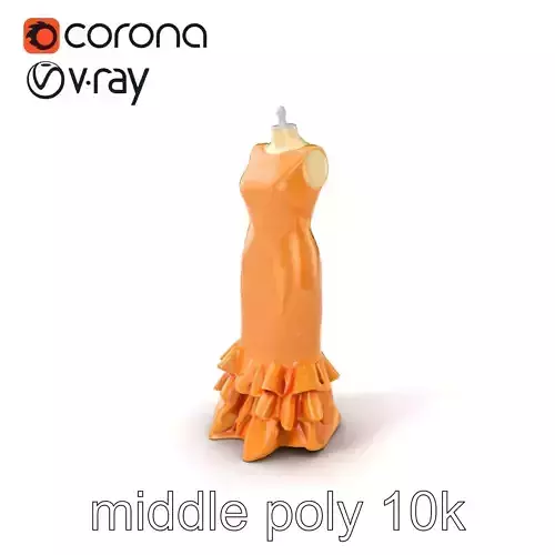 Sequined Gold Evening Gown Model Pack