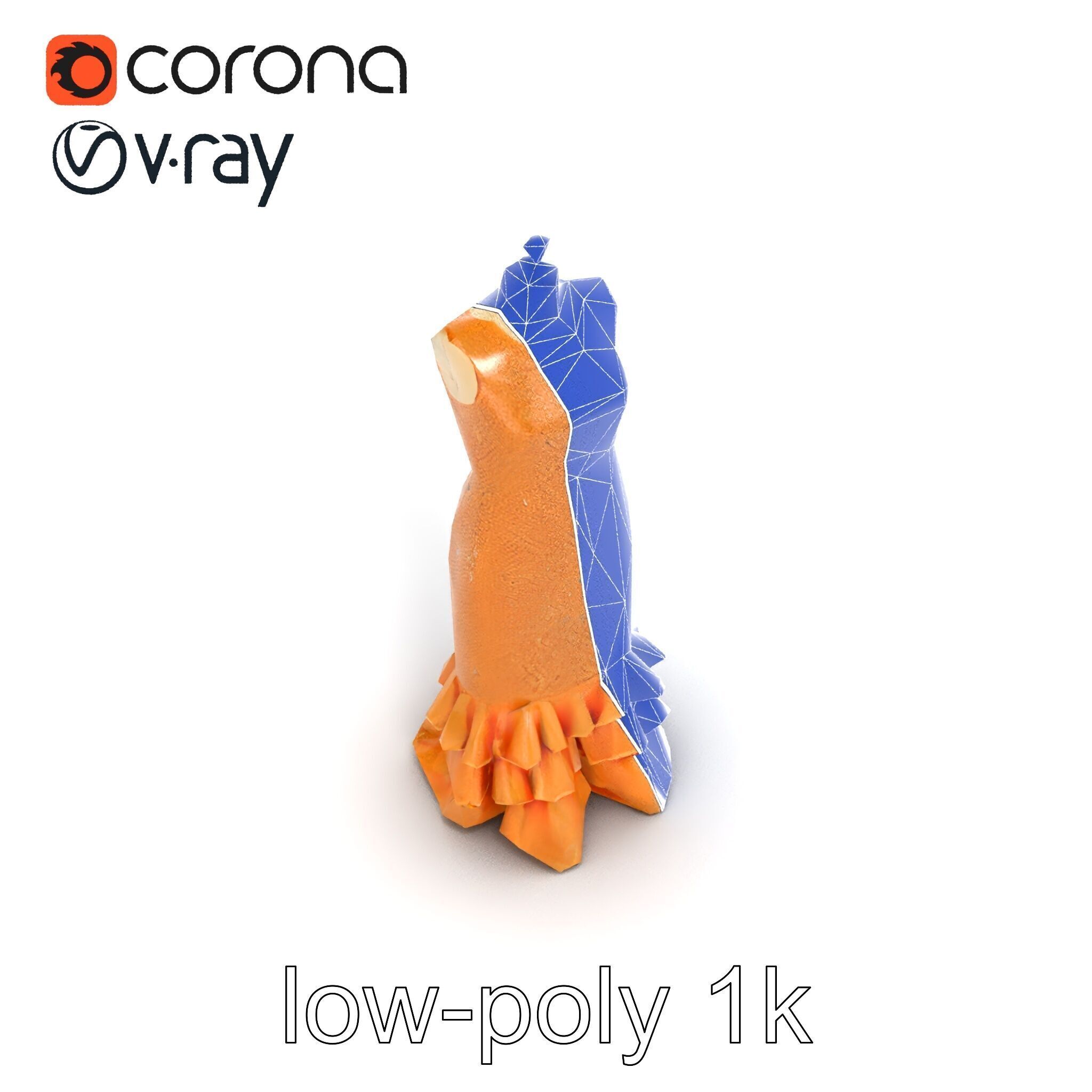 Sequined Gold Evening Gown Model Pack Low-poly 3D model_28