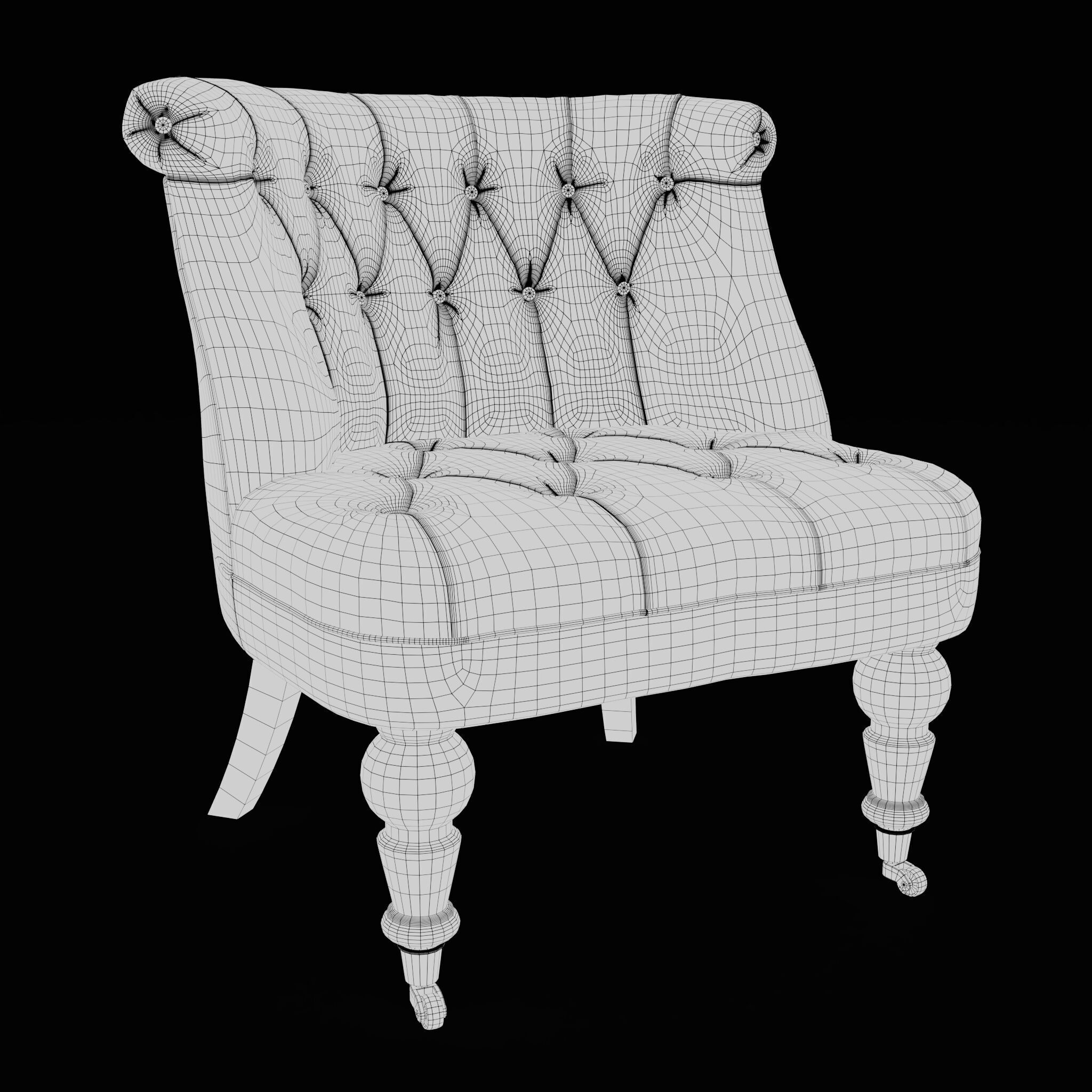 Chair Low-poly 3D model_5