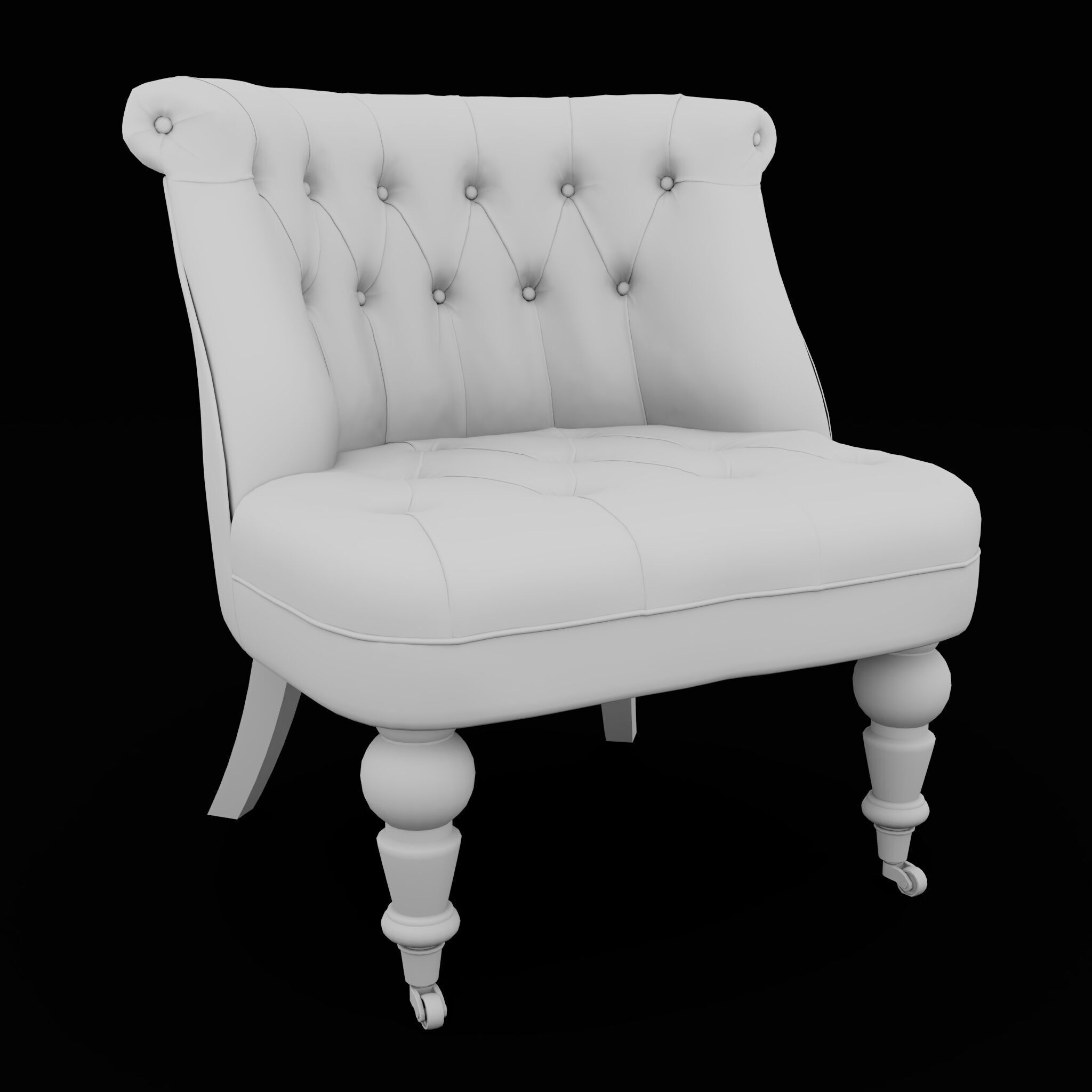 Chair Low-poly 3D model_6
