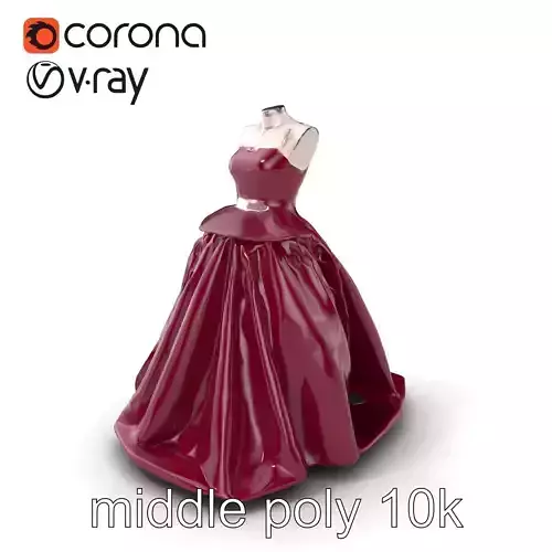 Luxurious Burgundy Evening Gown on Mannequin model pack