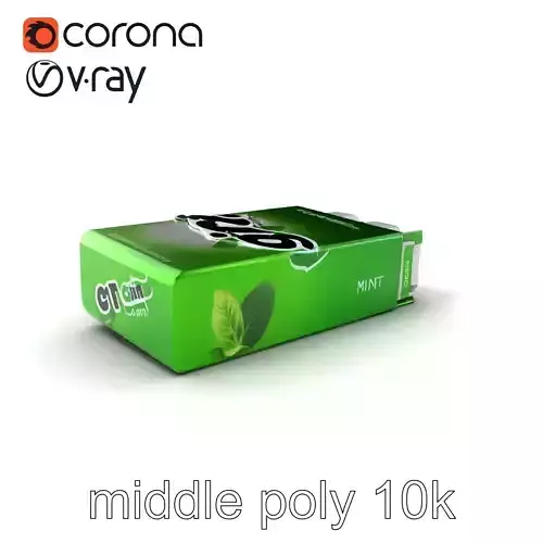Minty Fresh Gum Pack Compact Model Pack Low-poly 3D model